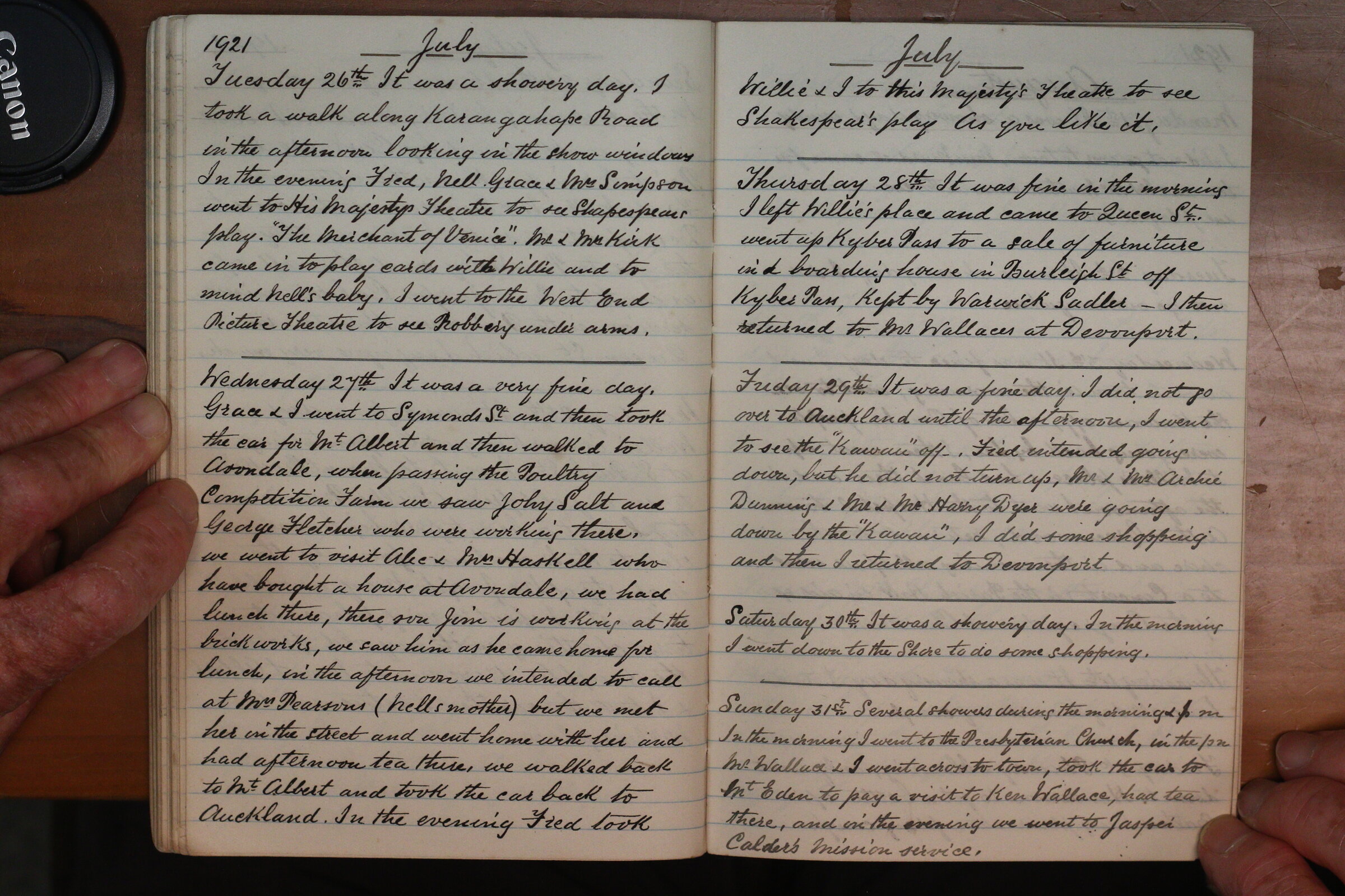 Original CS Clarke diary page