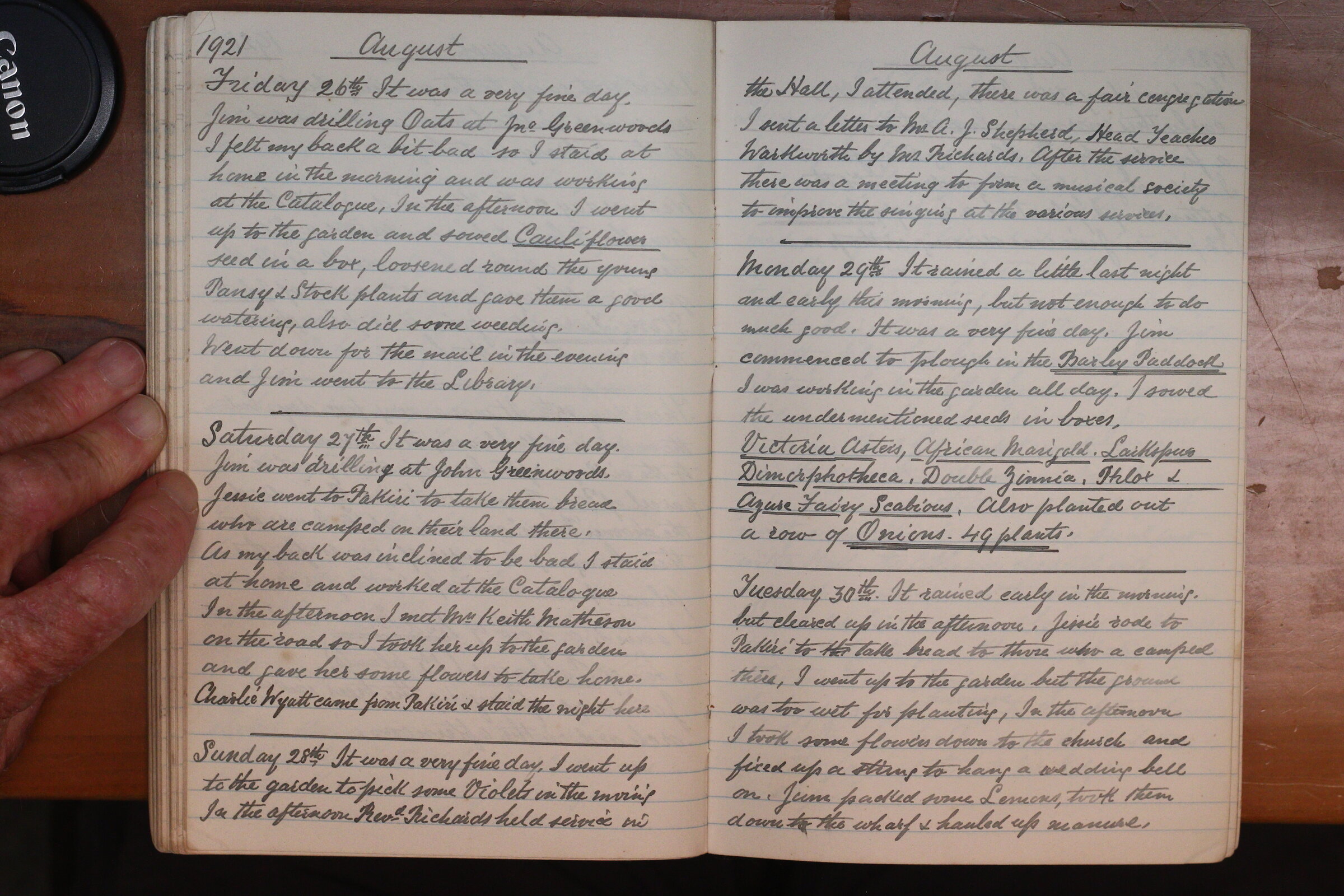 Original CS Clarke diary page