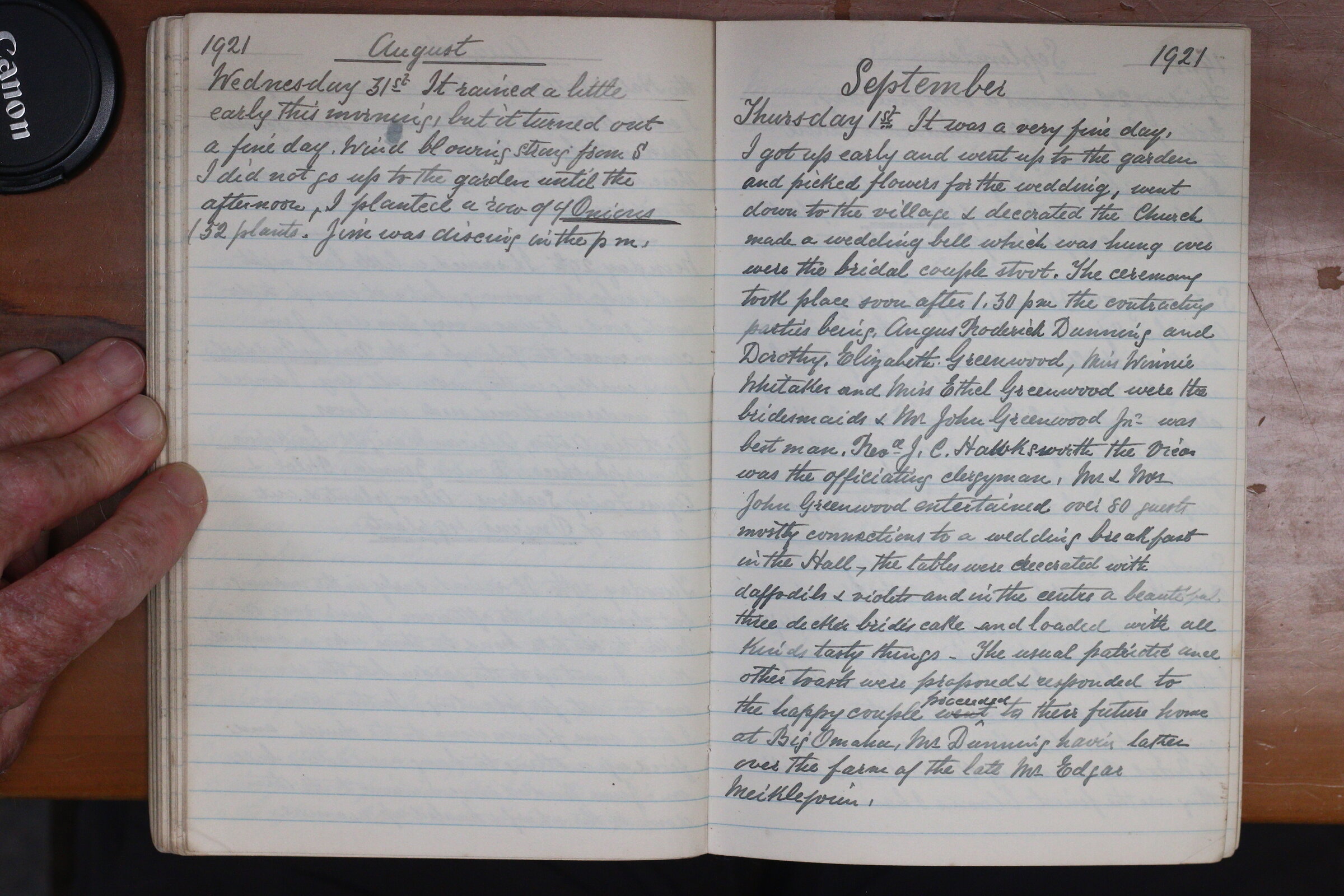 Original CS Clarke diary page