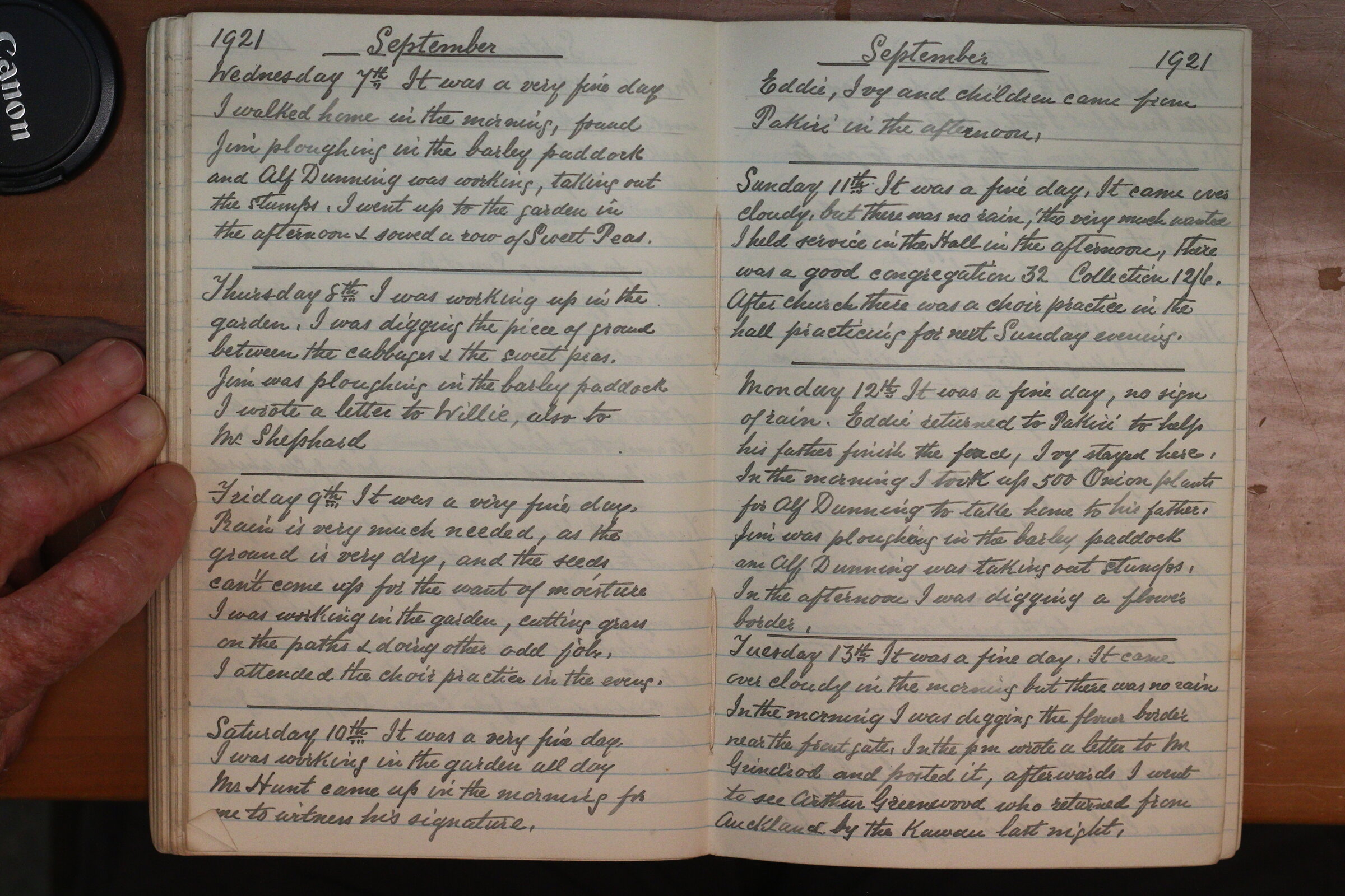 Original CS Clarke diary page