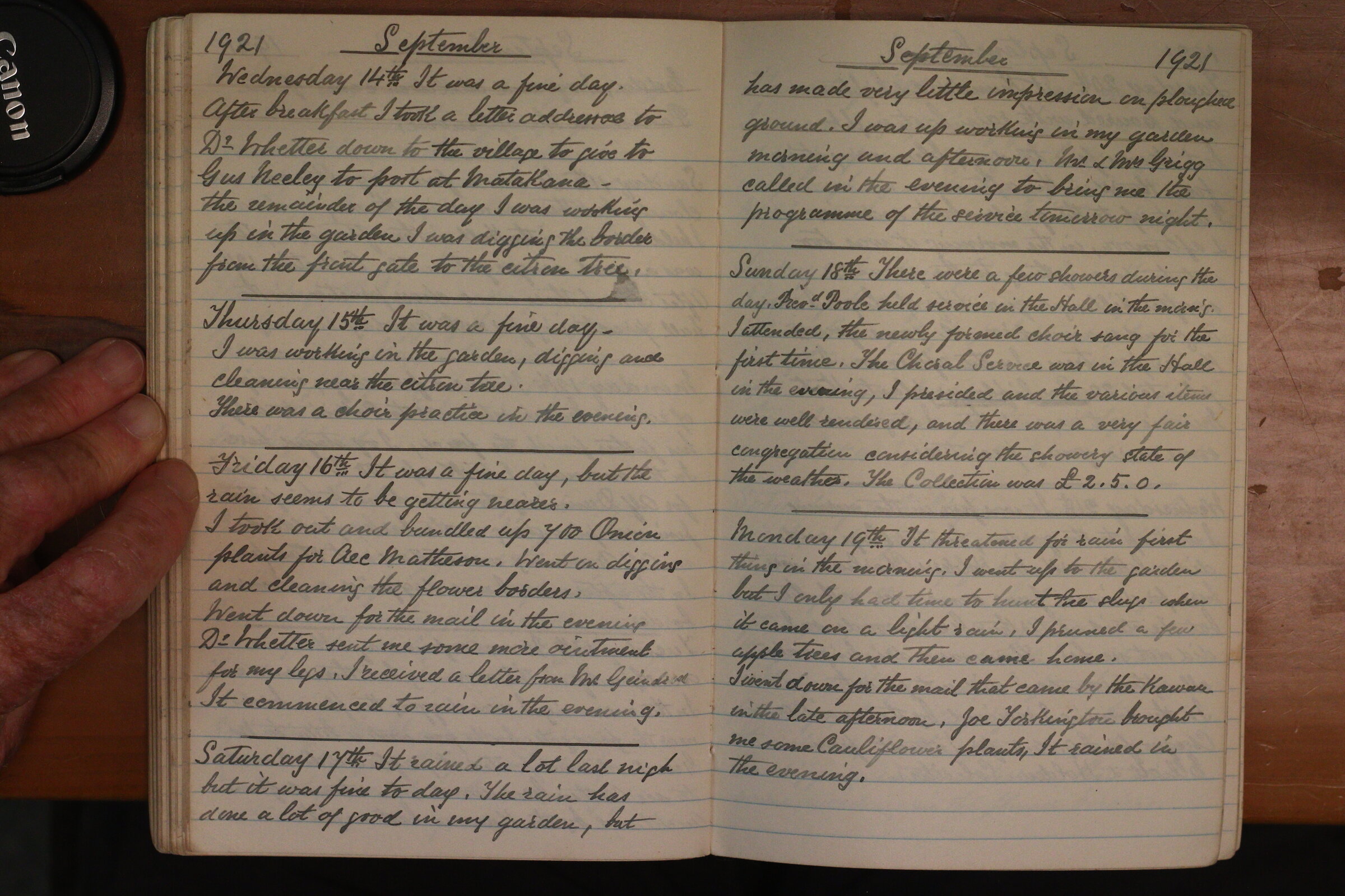 Original CS Clarke diary page