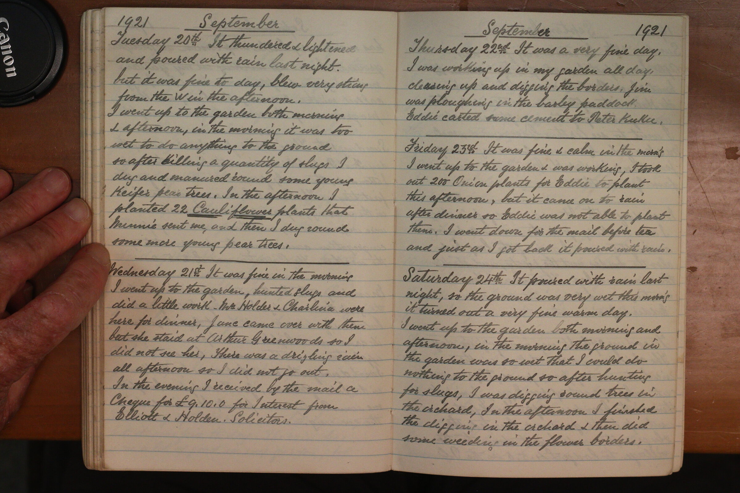 Original CS Clarke diary page