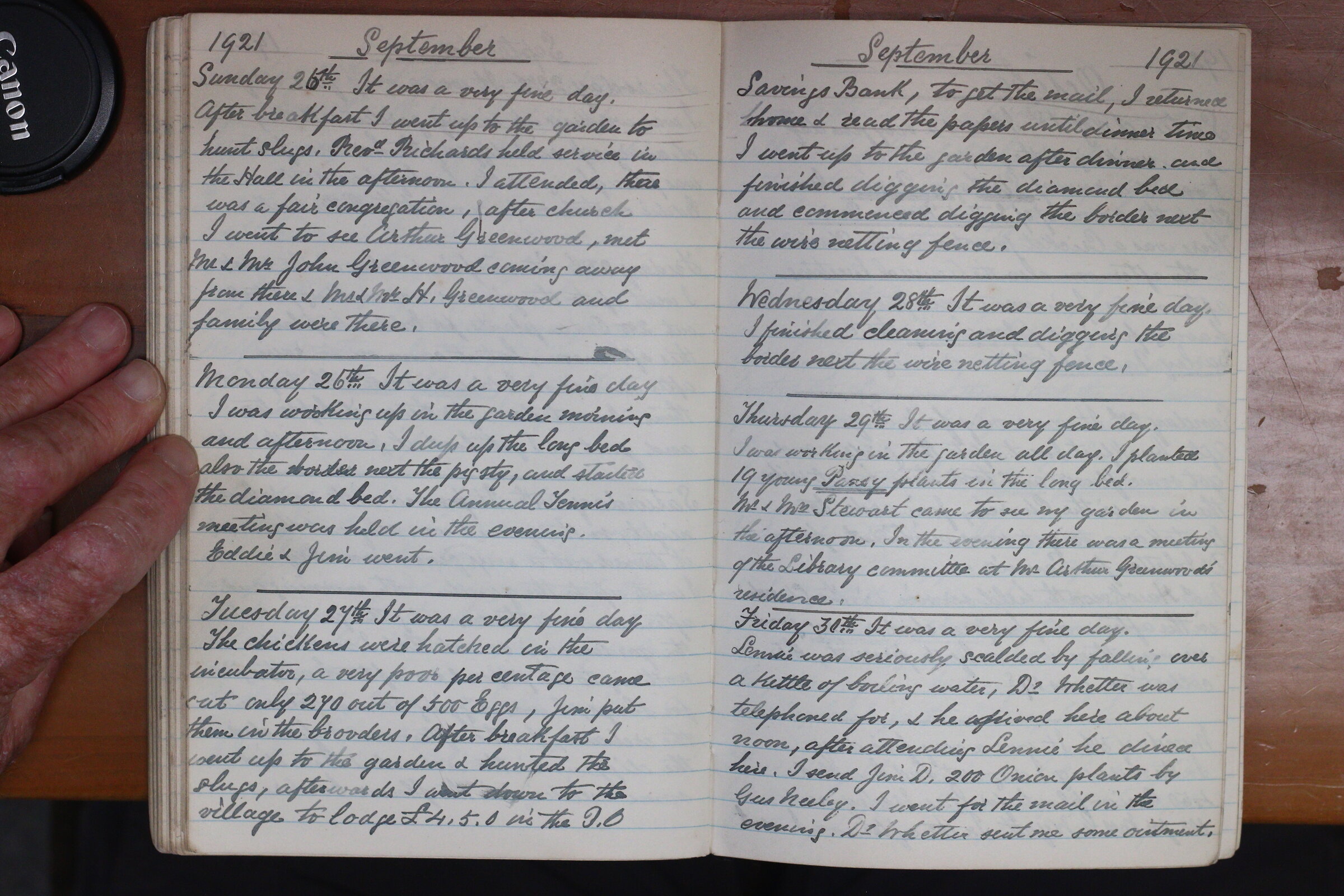 Original CS Clarke diary page