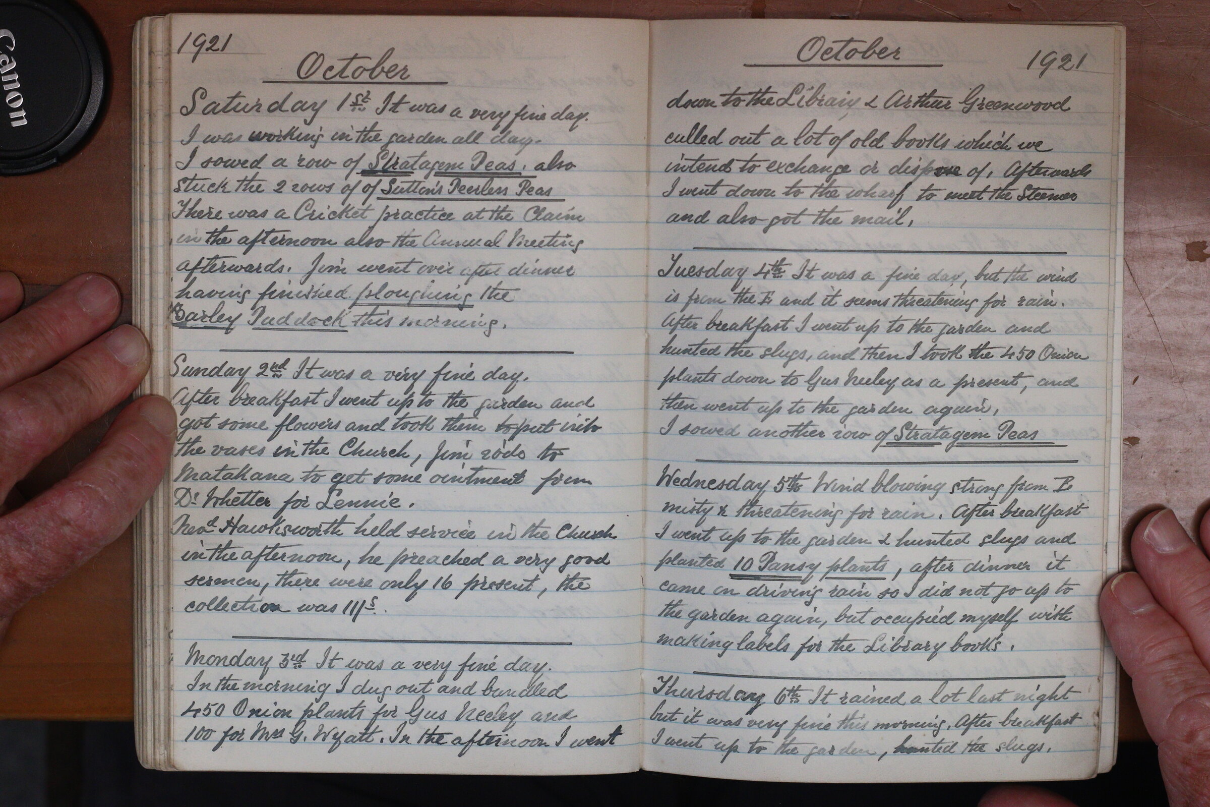 Original CS Clarke diary page