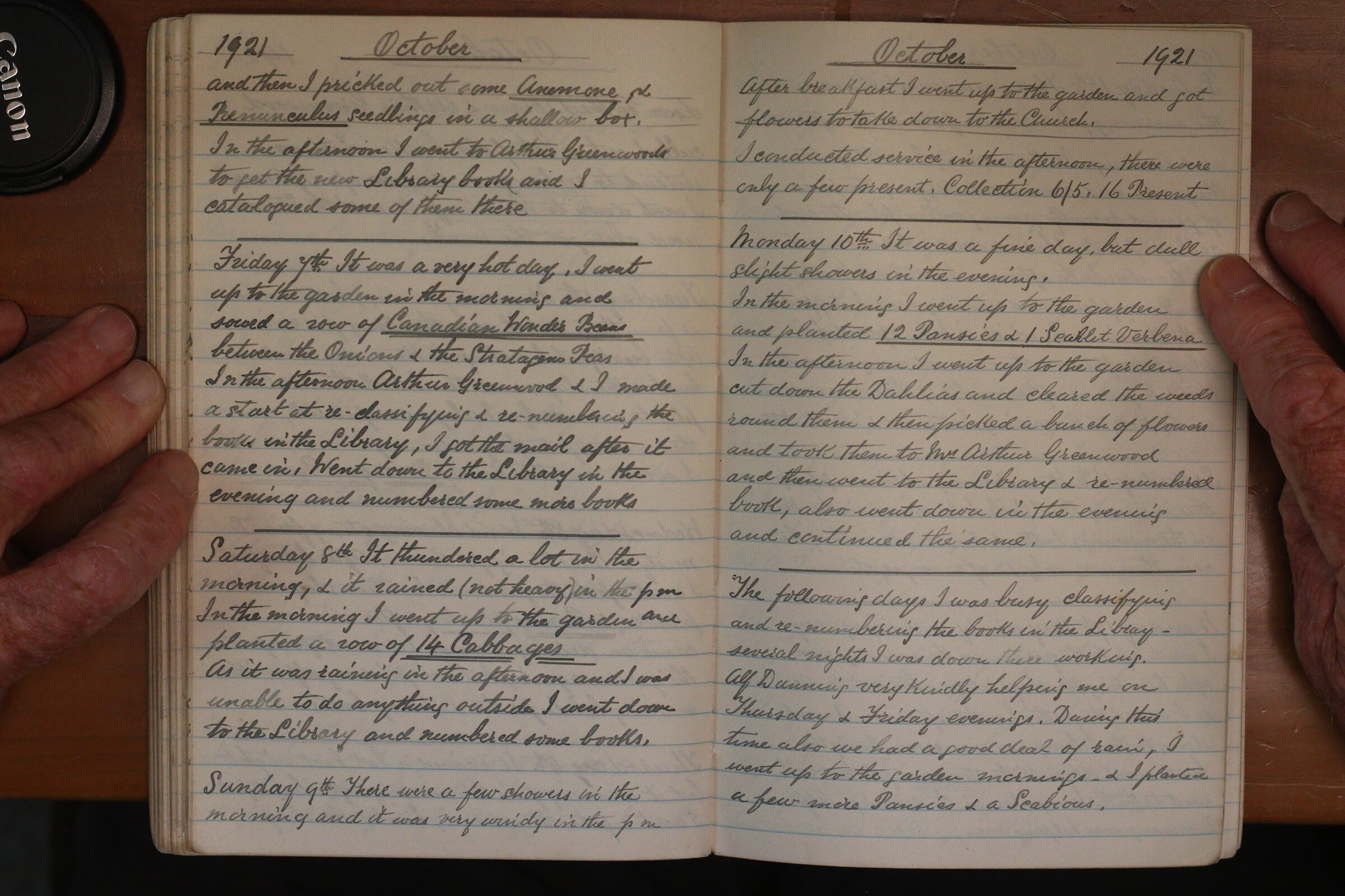 Original CS Clarke diary page