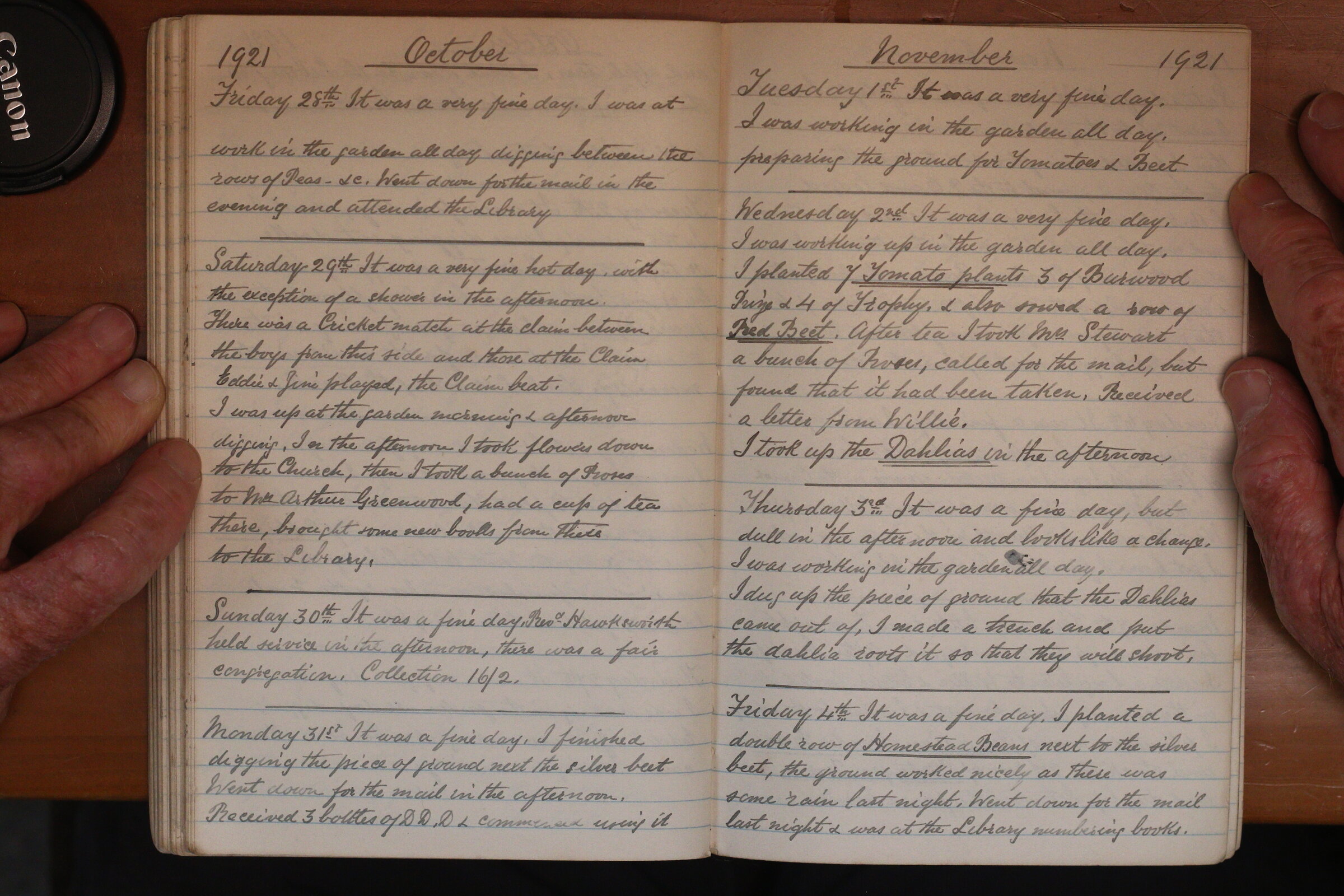 Original CS Clarke diary page