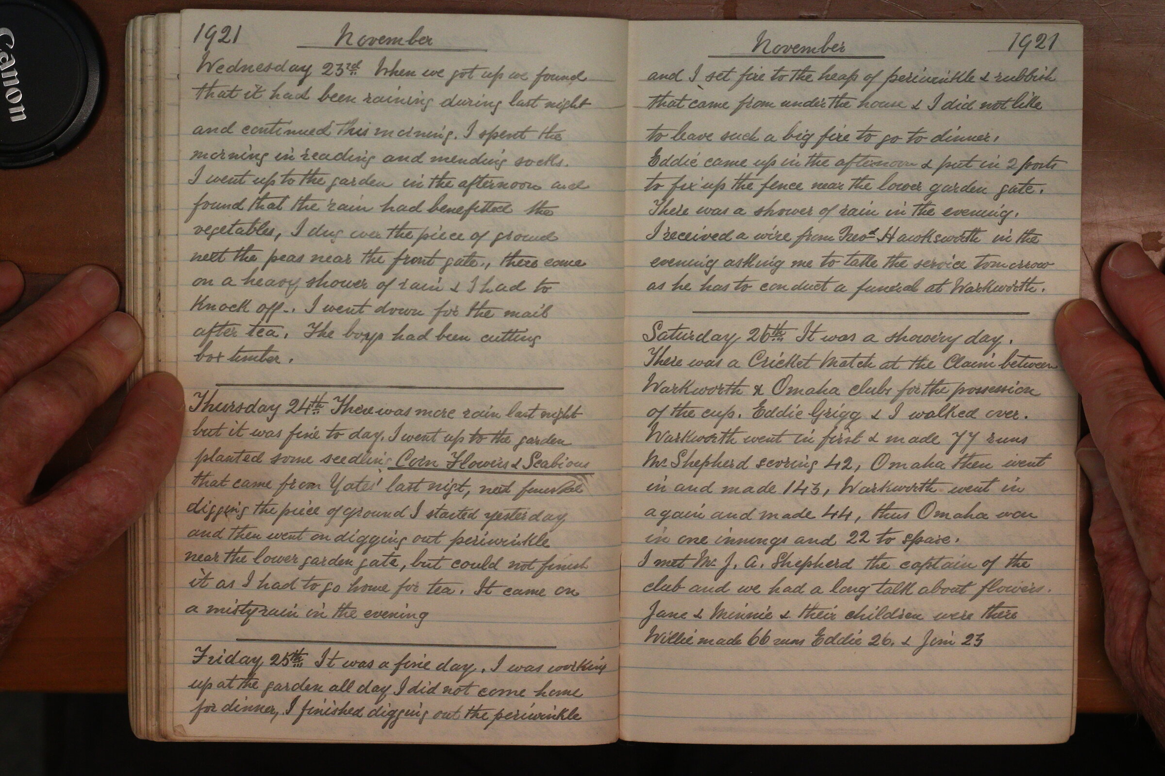 Original CS Clarke diary page