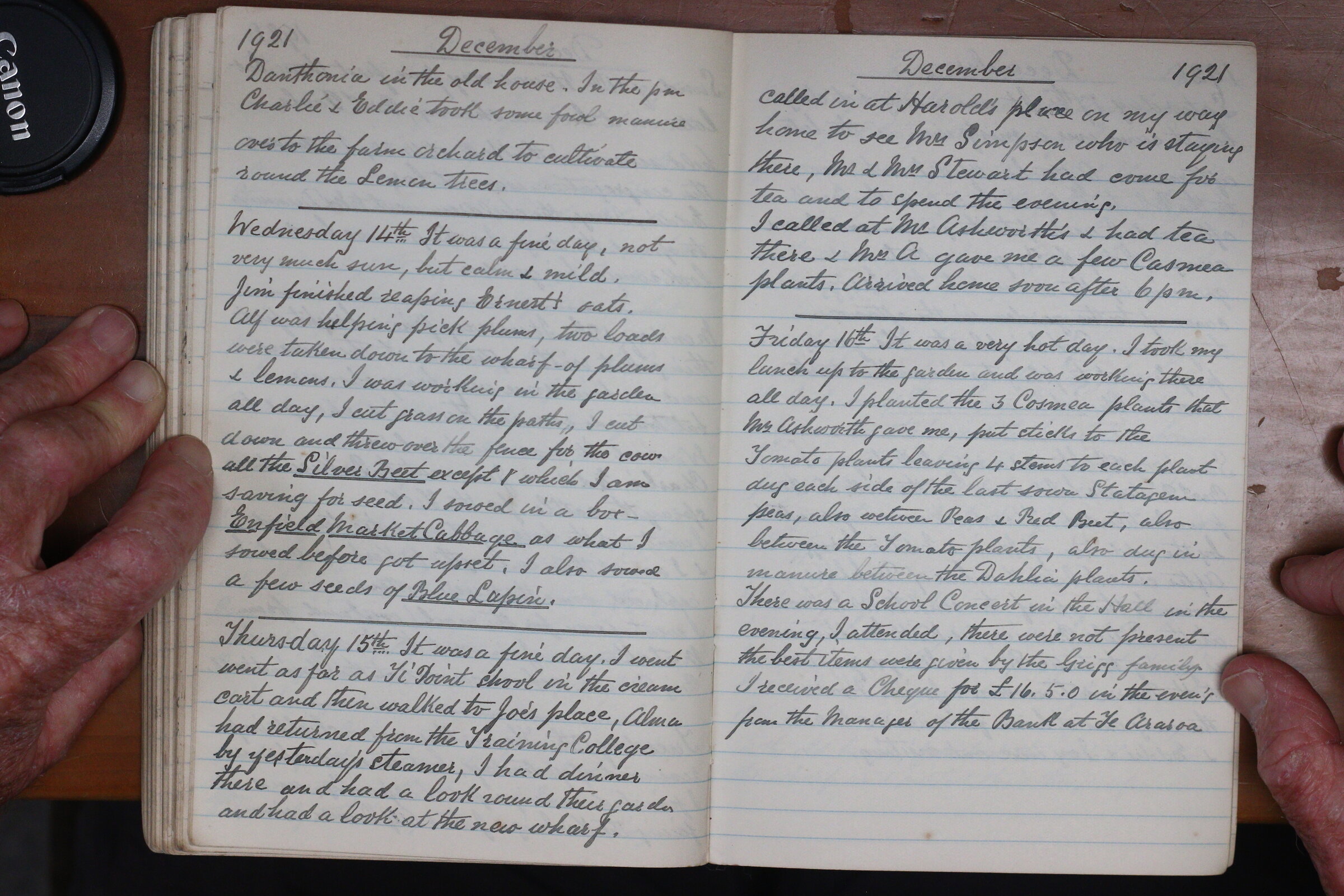 Original CS Clarke diary page