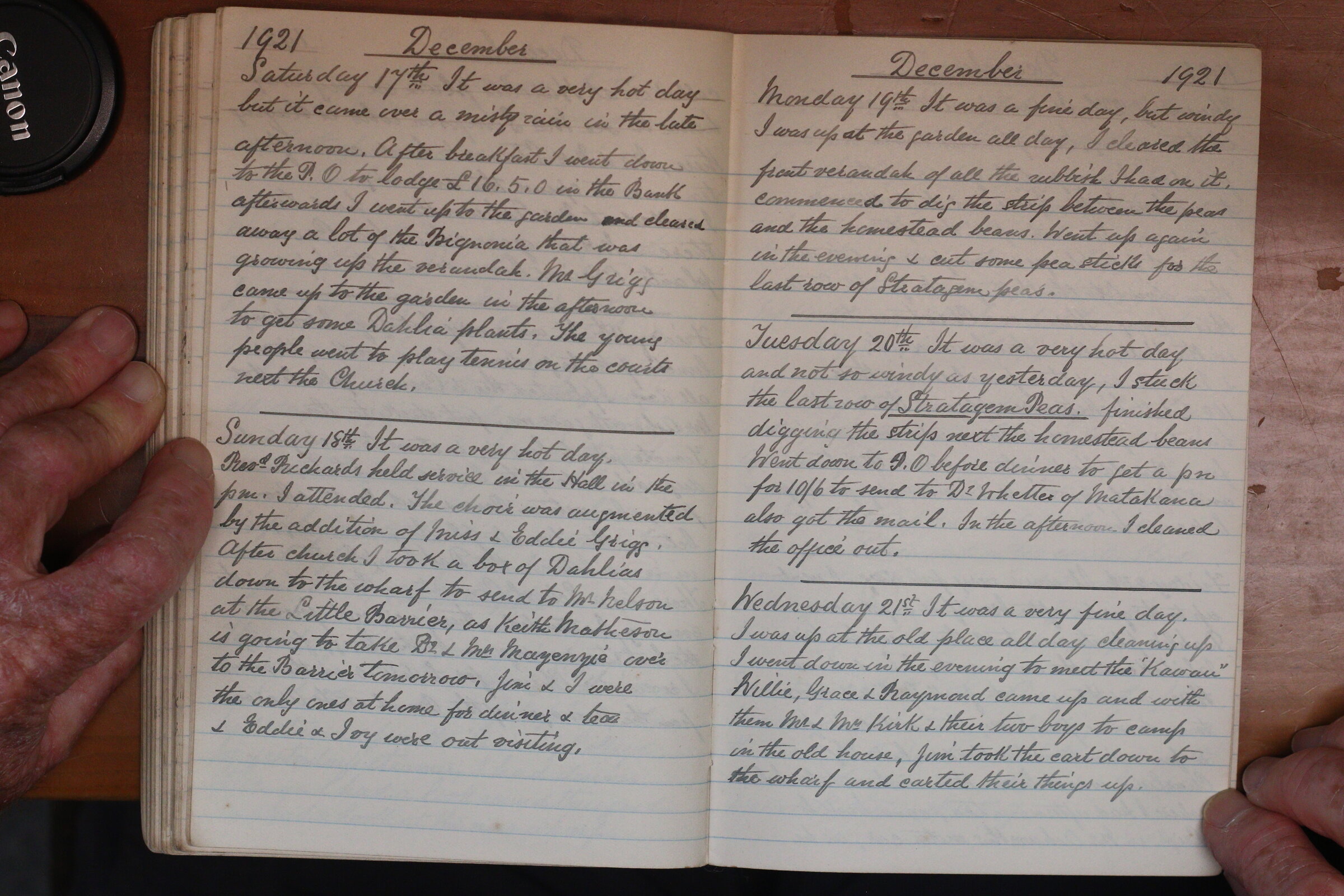 Original CS Clarke diary page