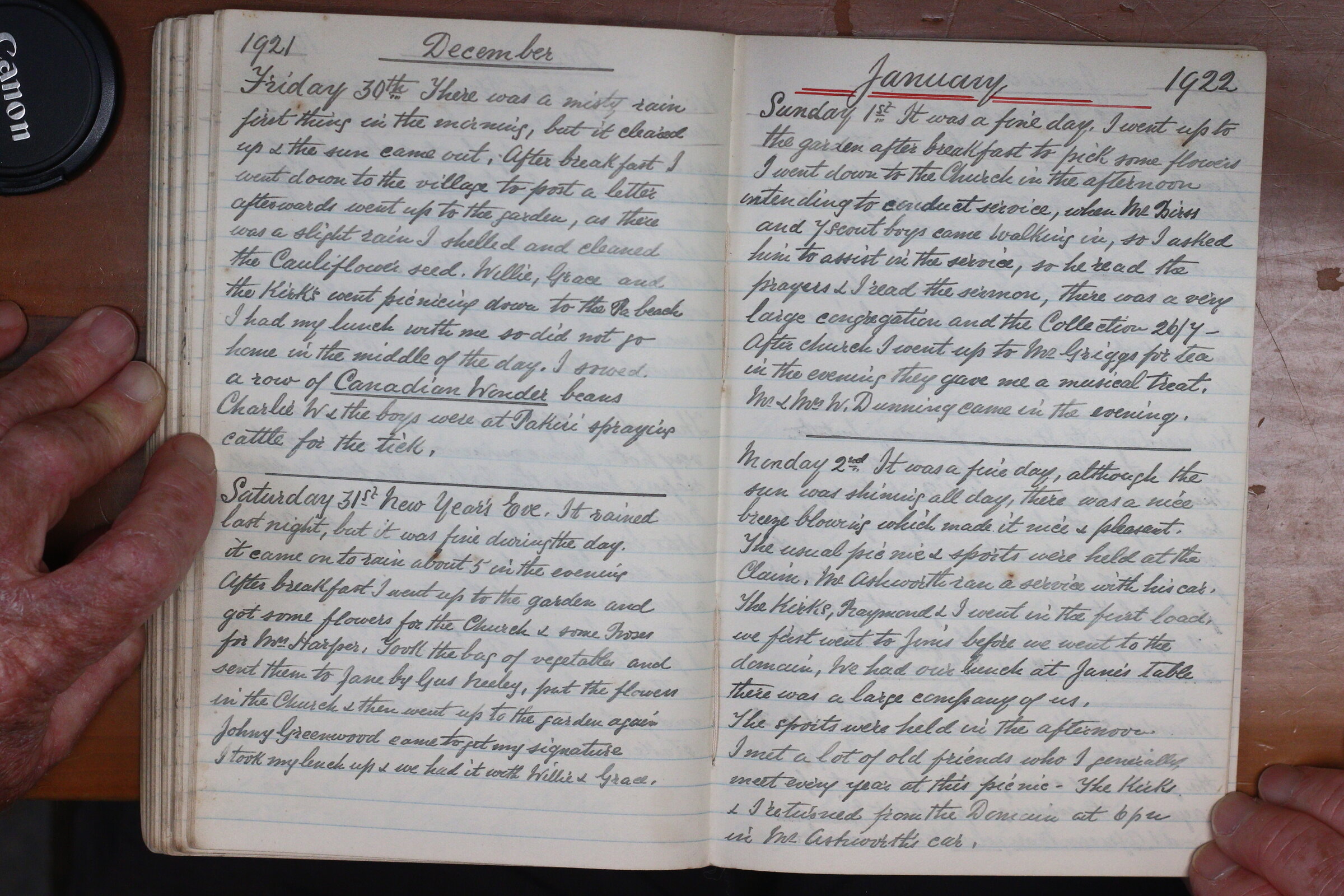 Original CS Clarke diary page