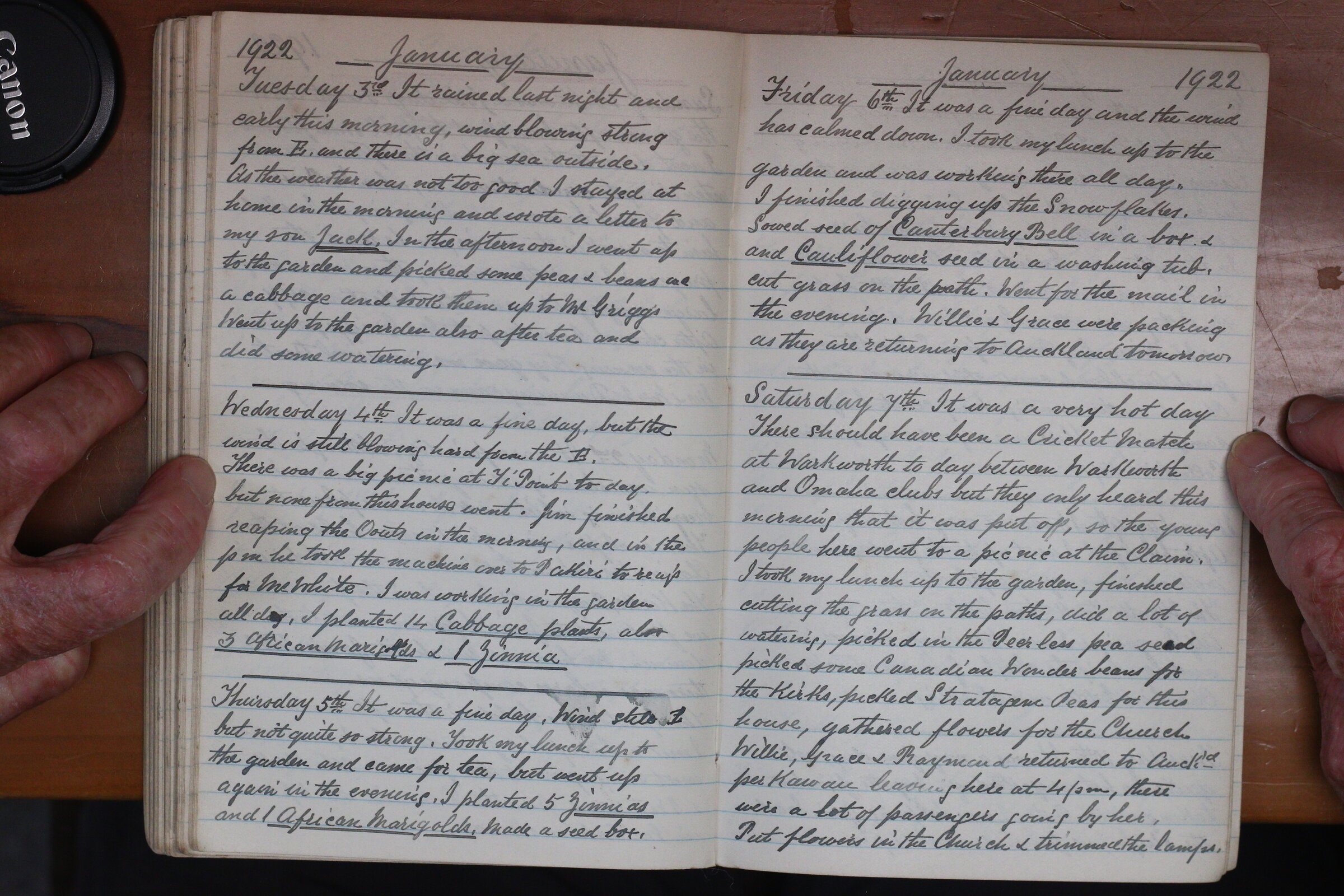 Original CS Clarke diary page