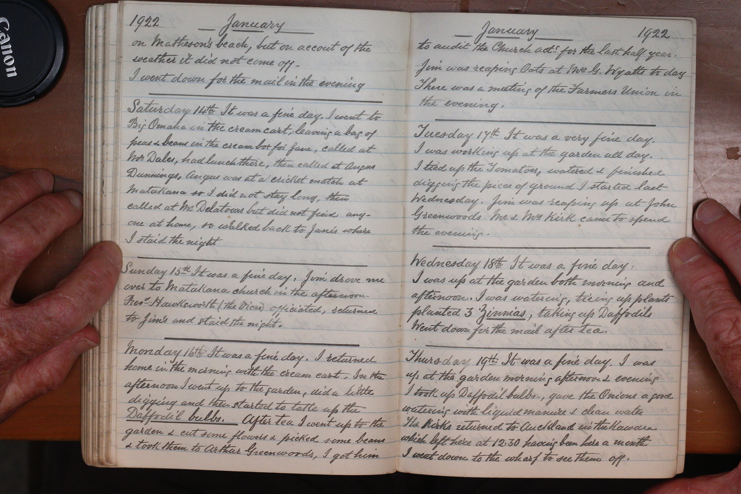 Original CS Clarke diary page