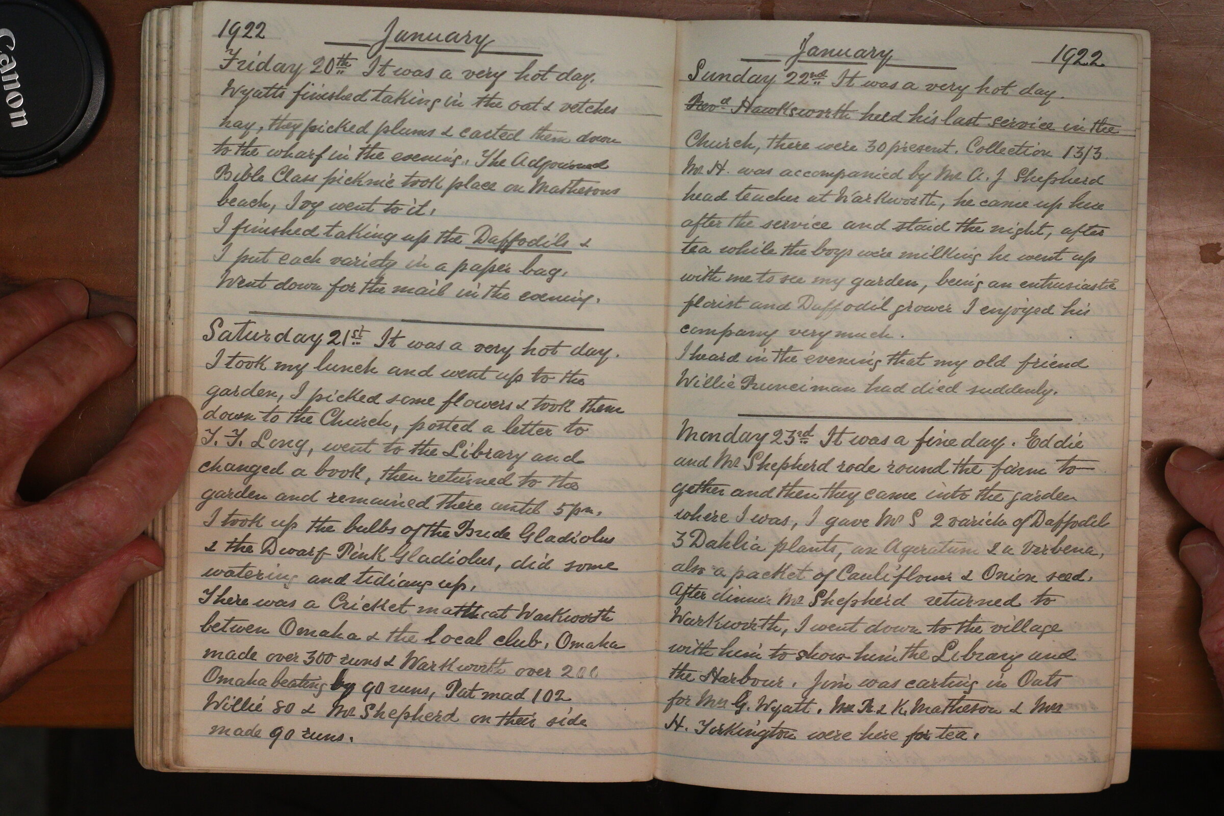 Original CS Clarke diary page