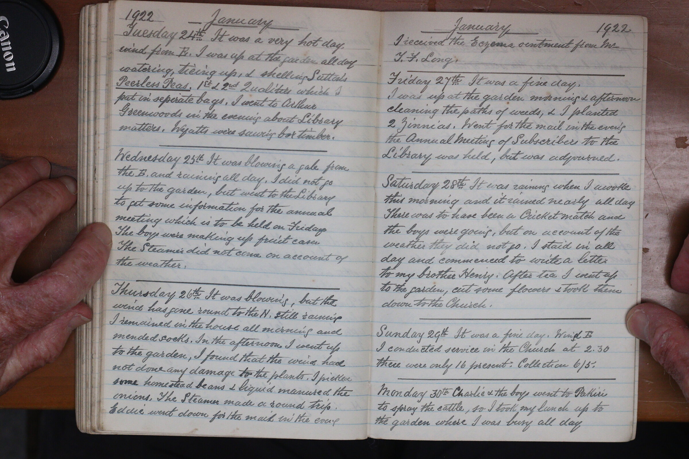 Original CS Clarke diary page