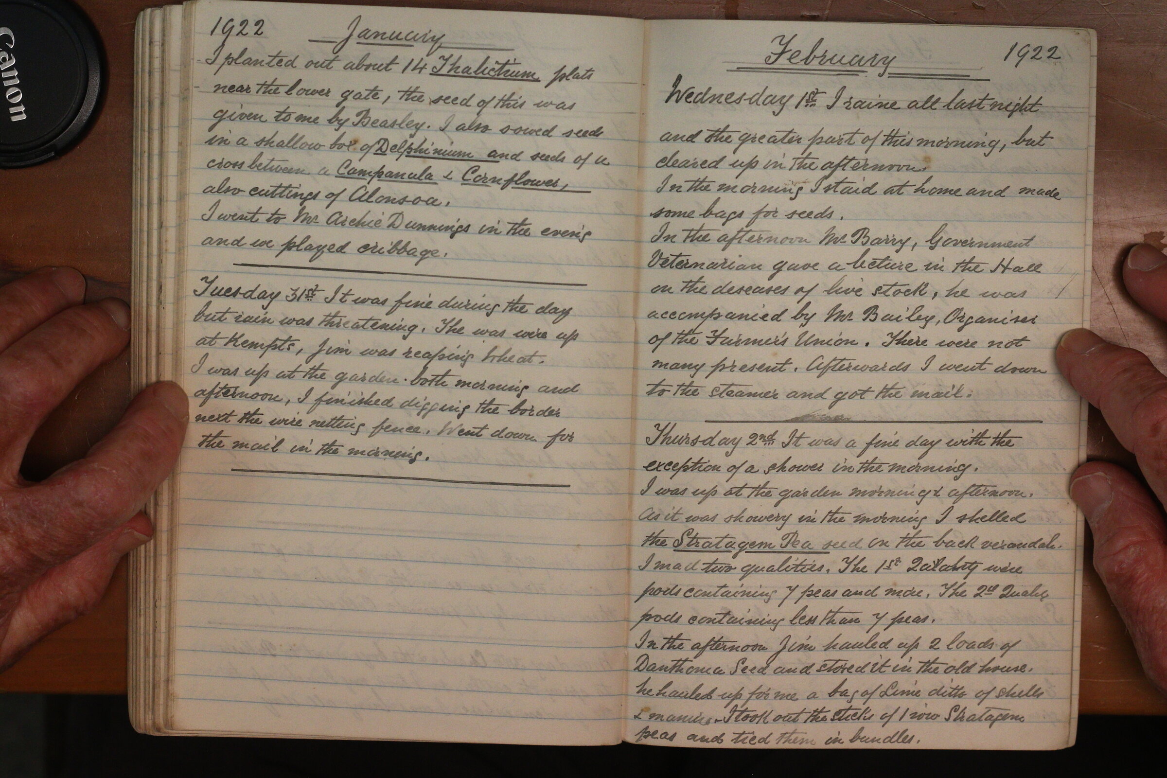 Original CS Clarke diary page