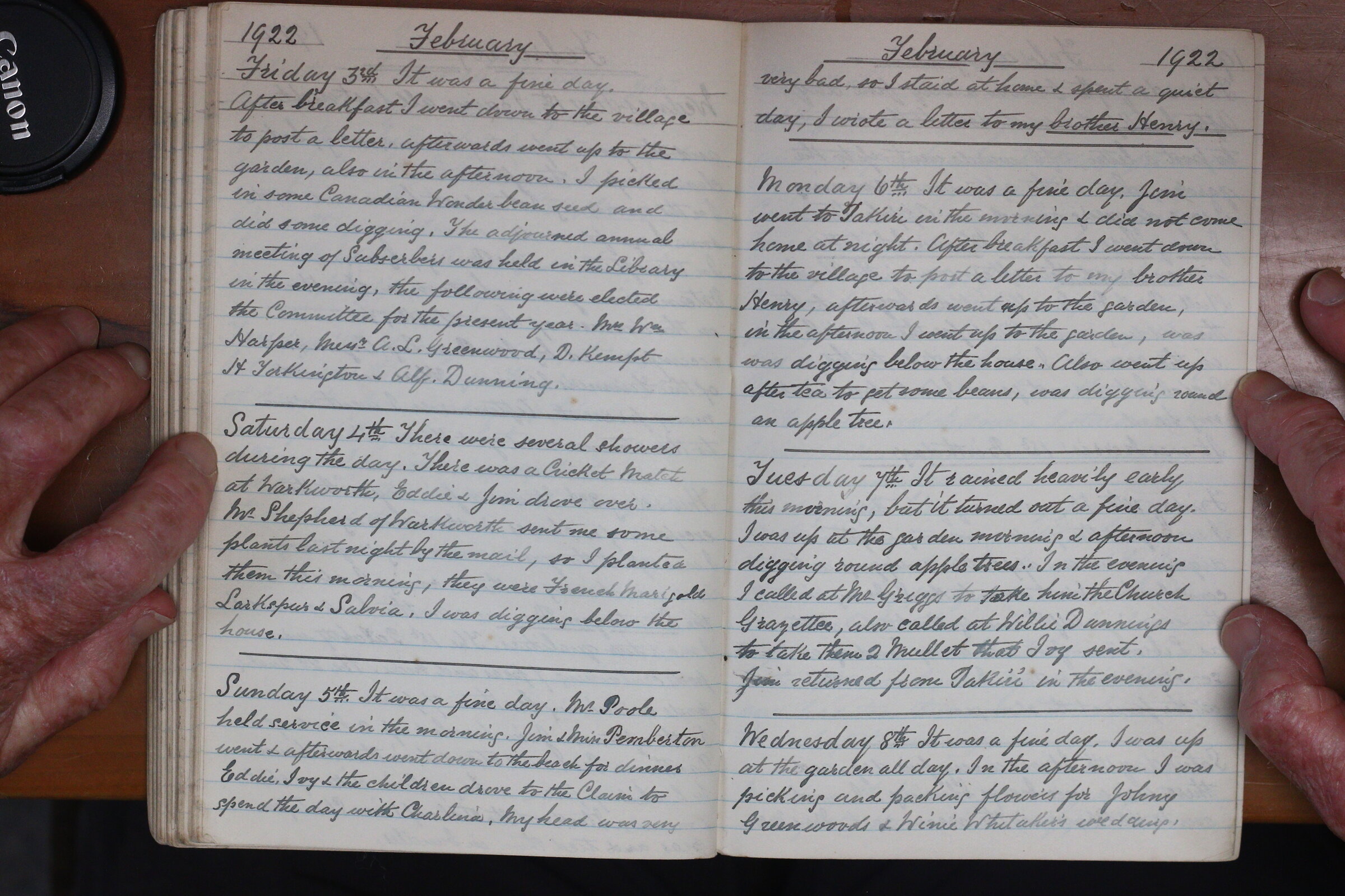 Original CS Clarke diary page