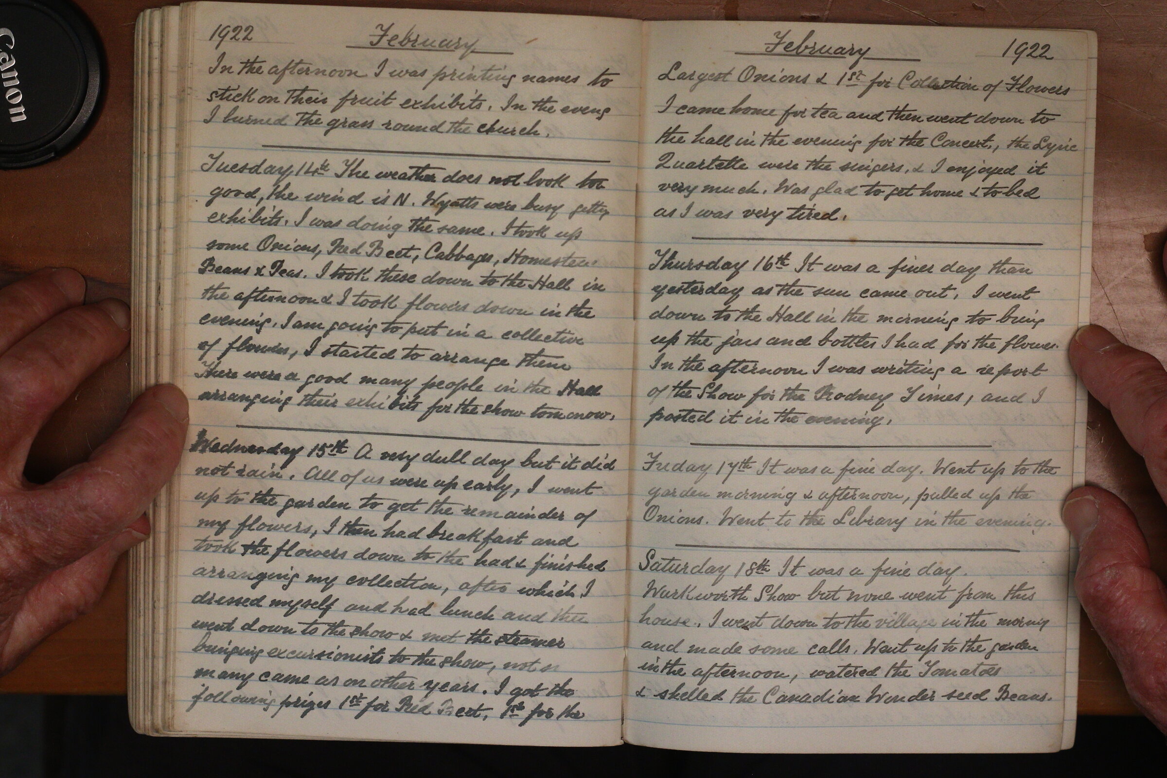 Original CS Clarke diary page
