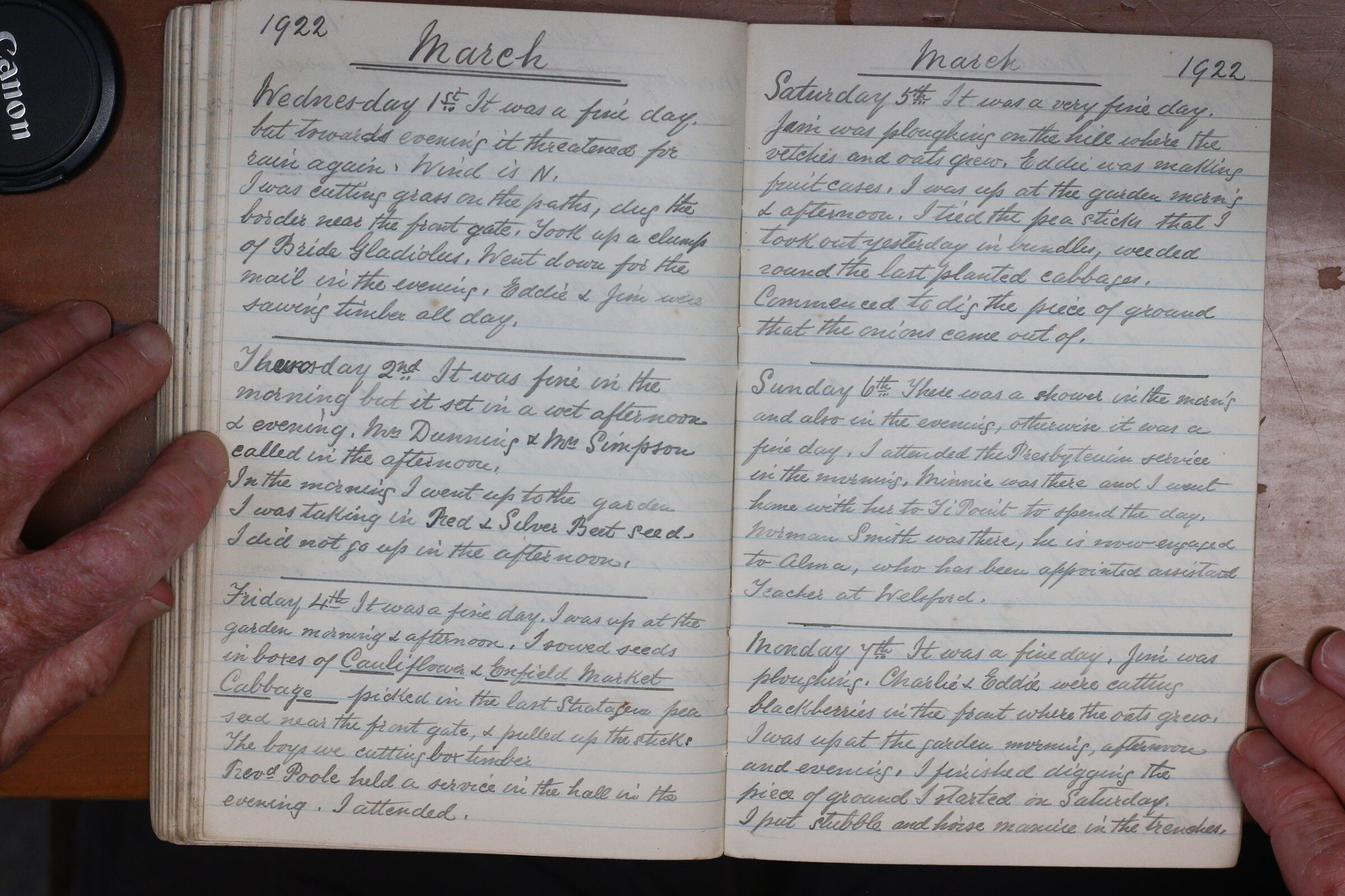 Original CS Clarke diary page