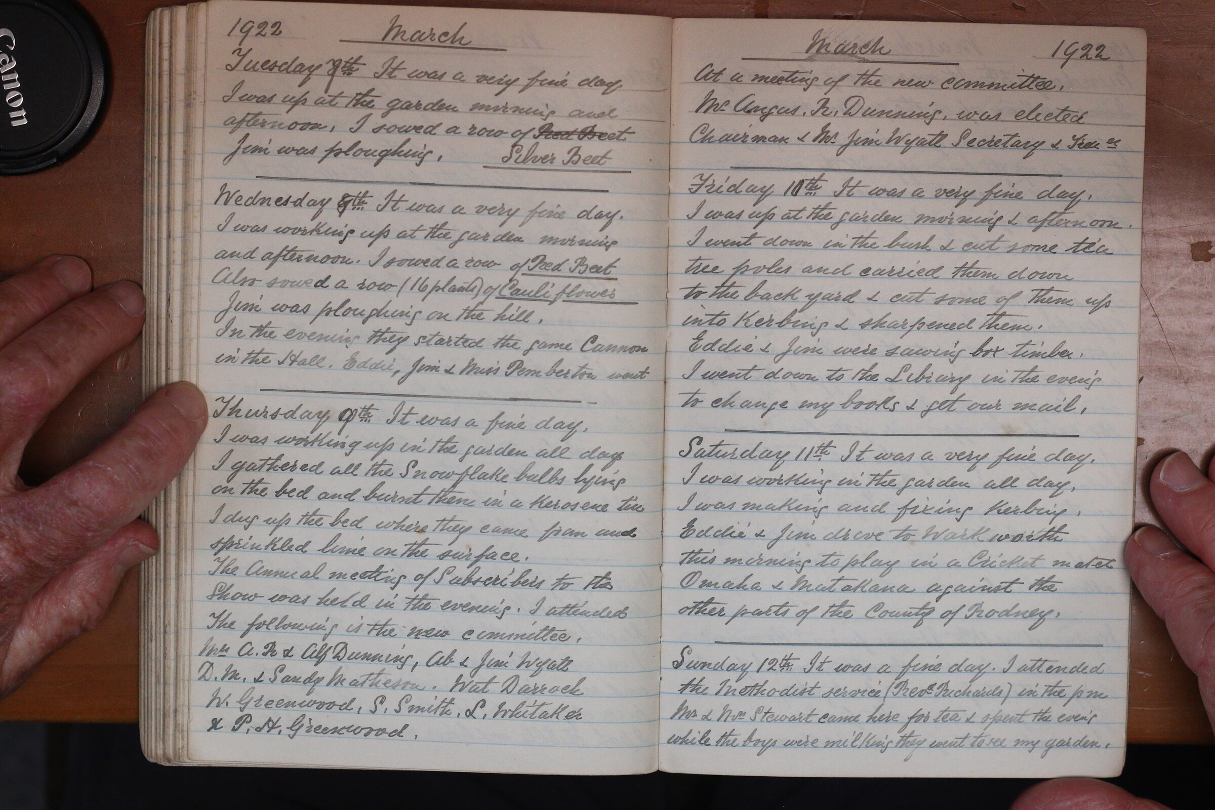Original CS Clarke diary page