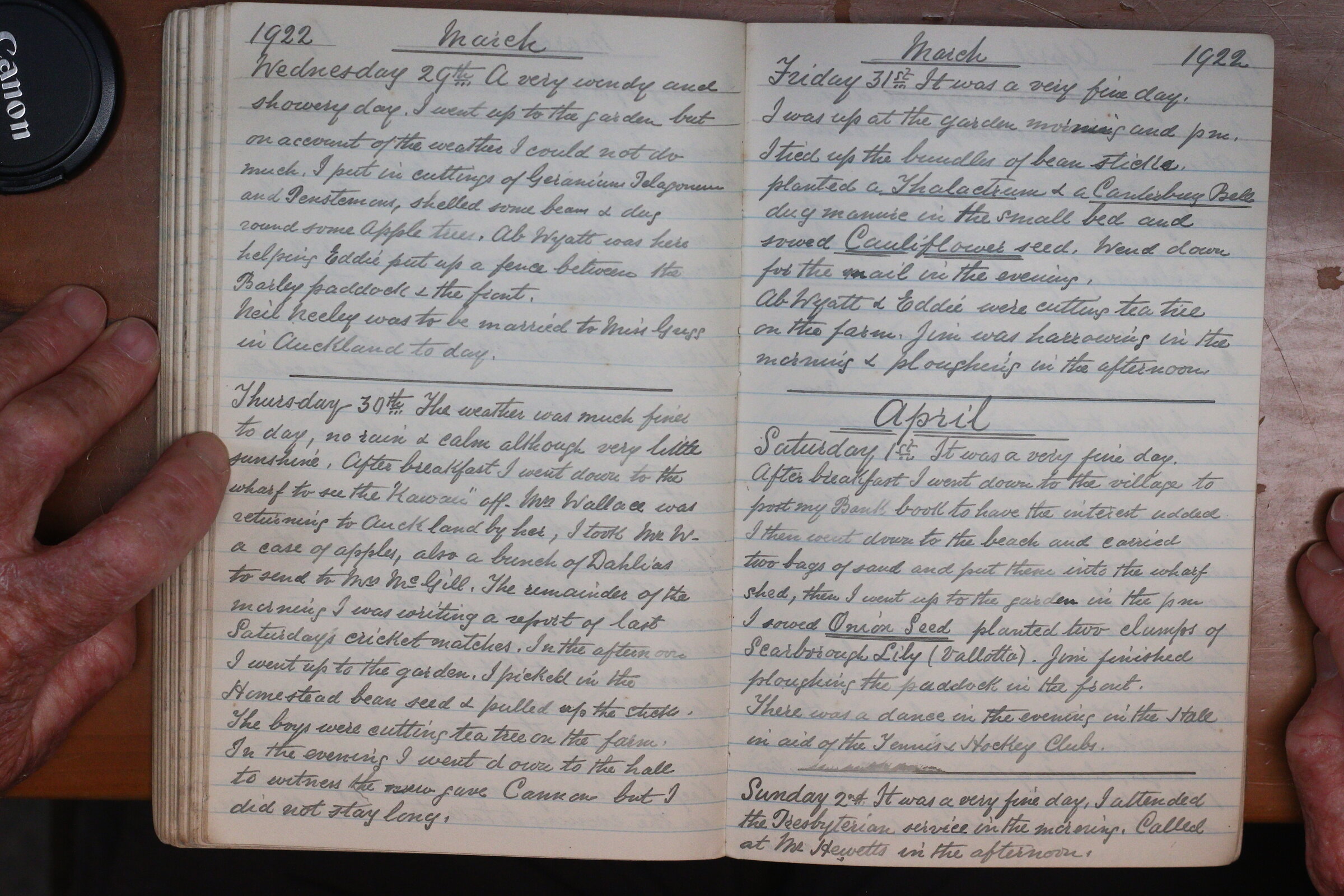 Original CS Clarke diary page