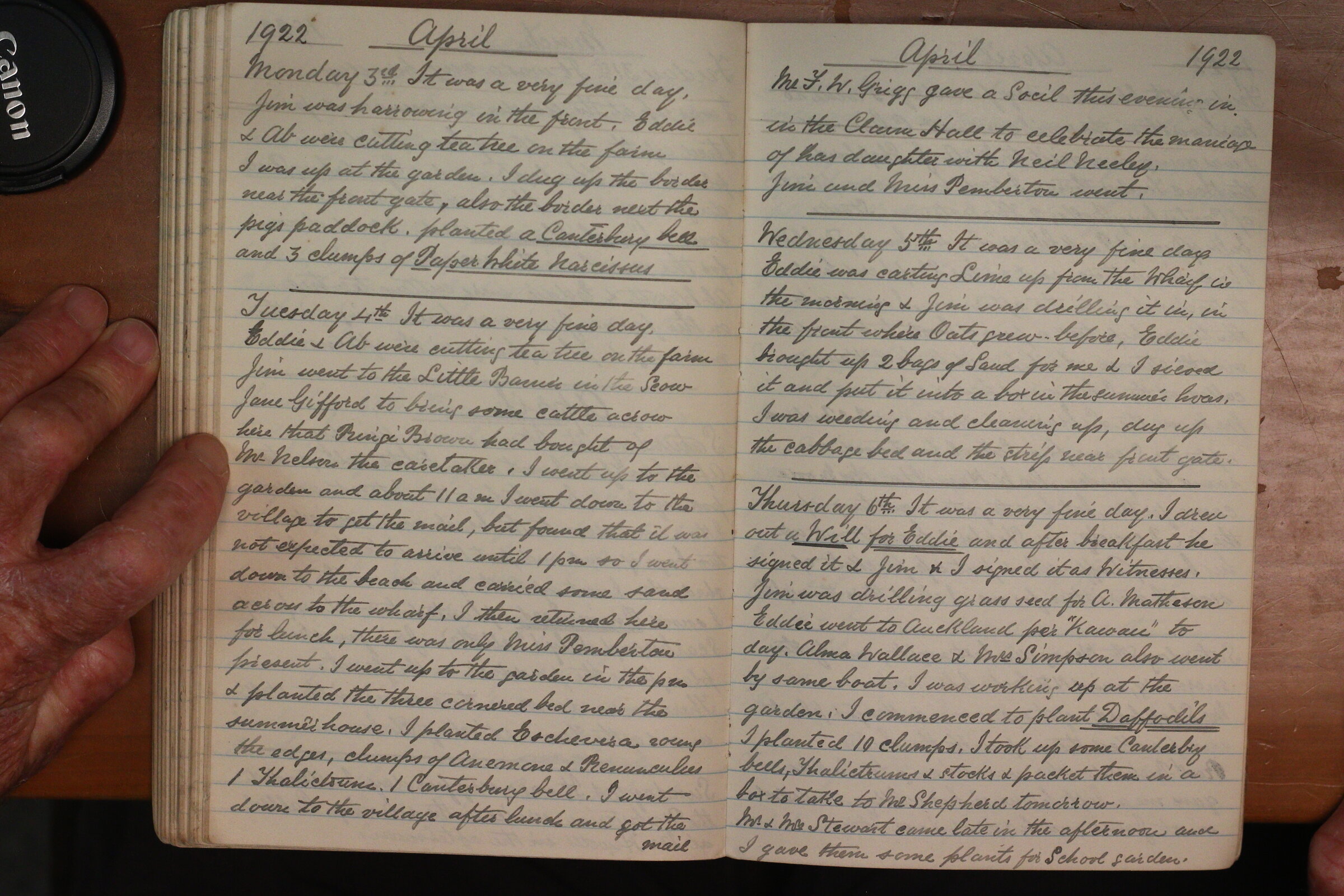Original CS Clarke diary page