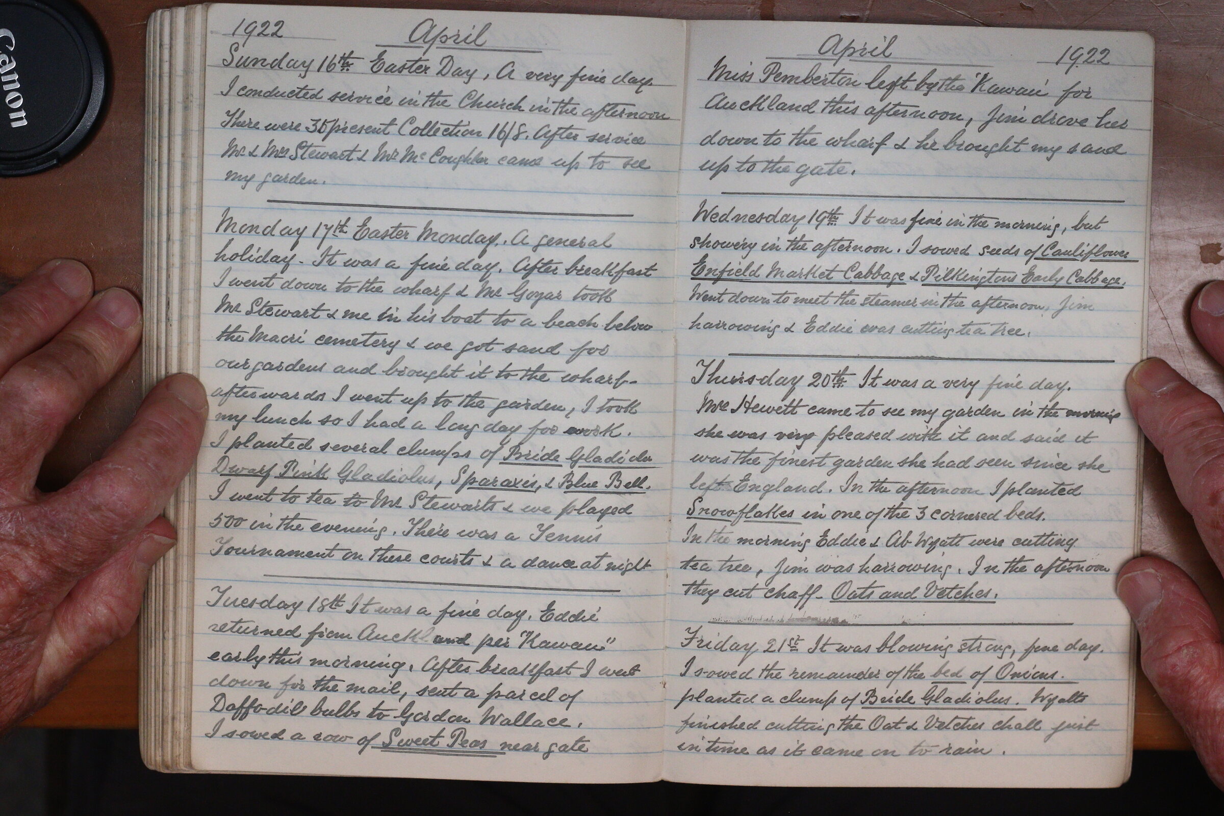 Original CS Clarke diary page