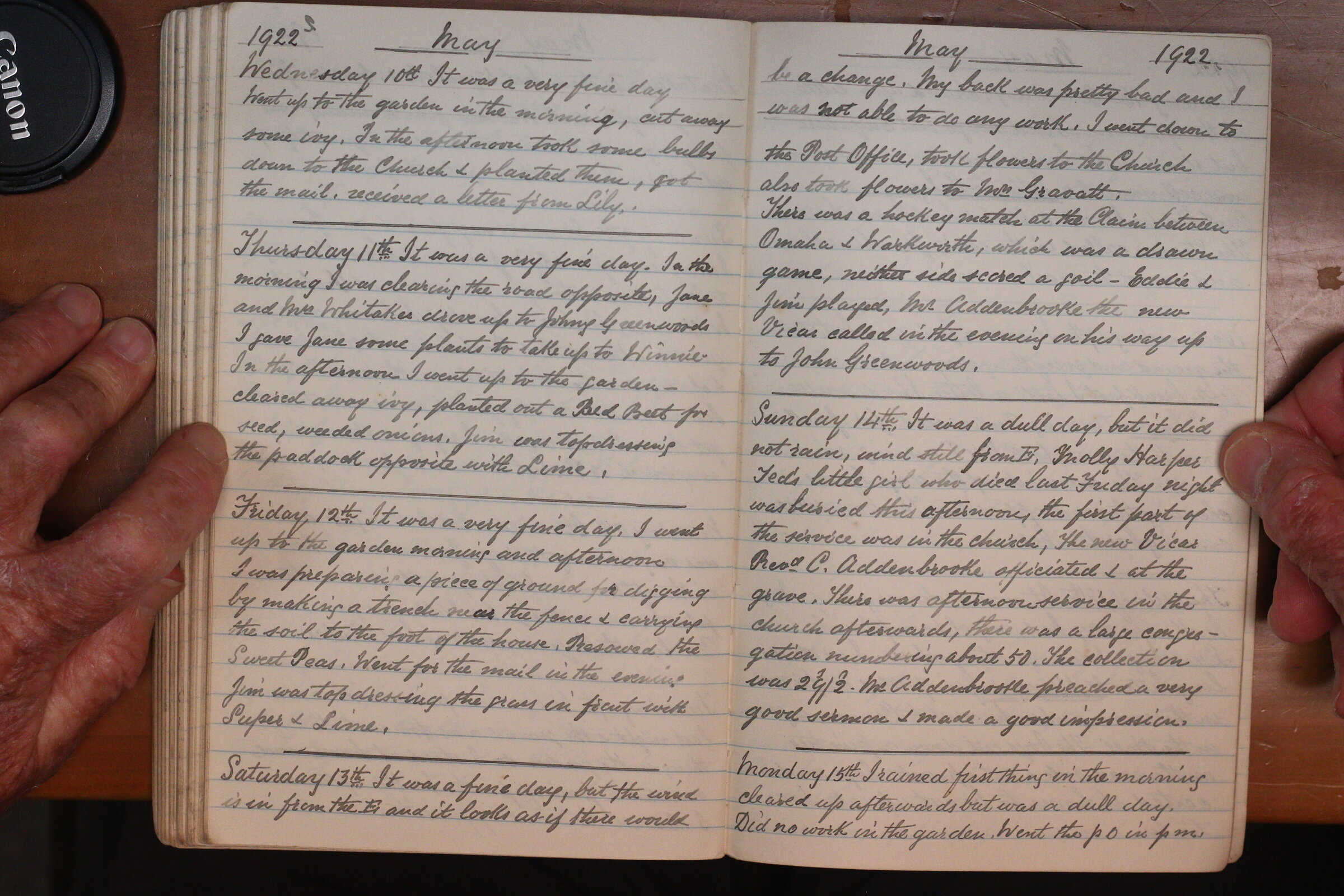 Original CS Clarke diary page