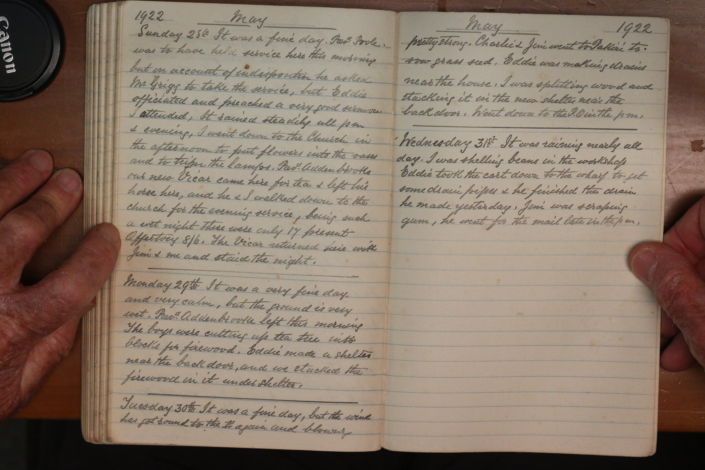 Original CS Clarke diary page