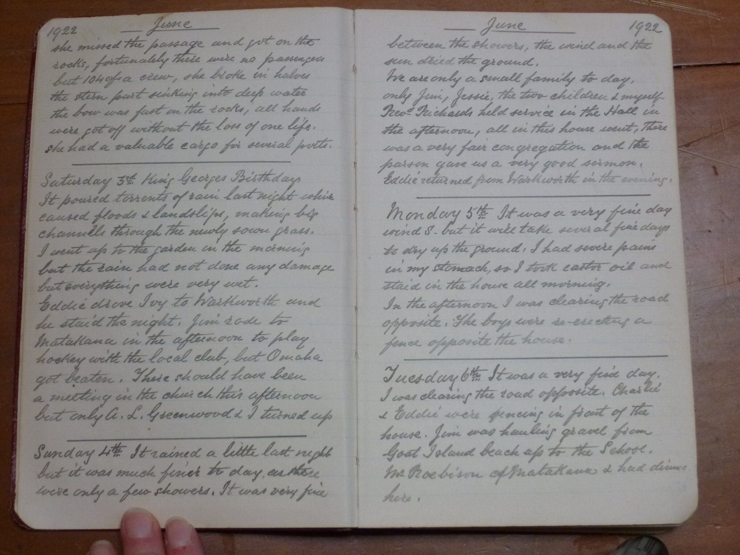 Original CS Clarke diary page