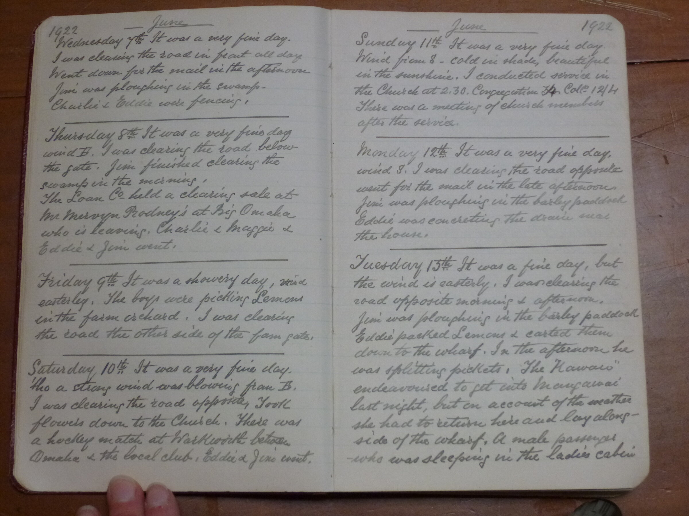 Original CS Clarke diary page