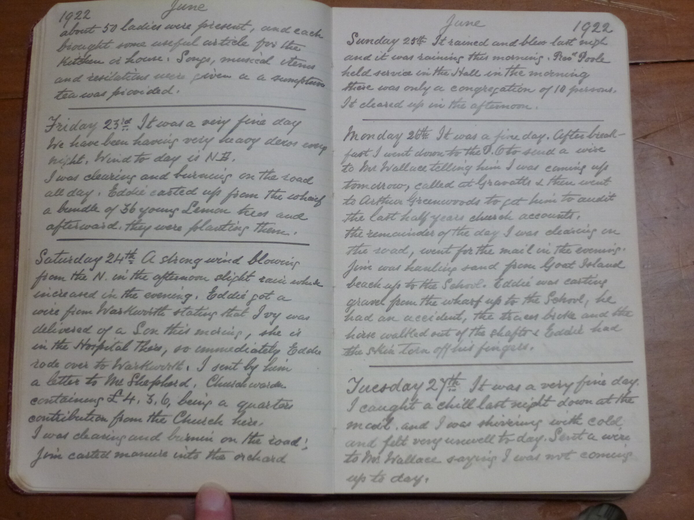 Original CS Clarke diary page