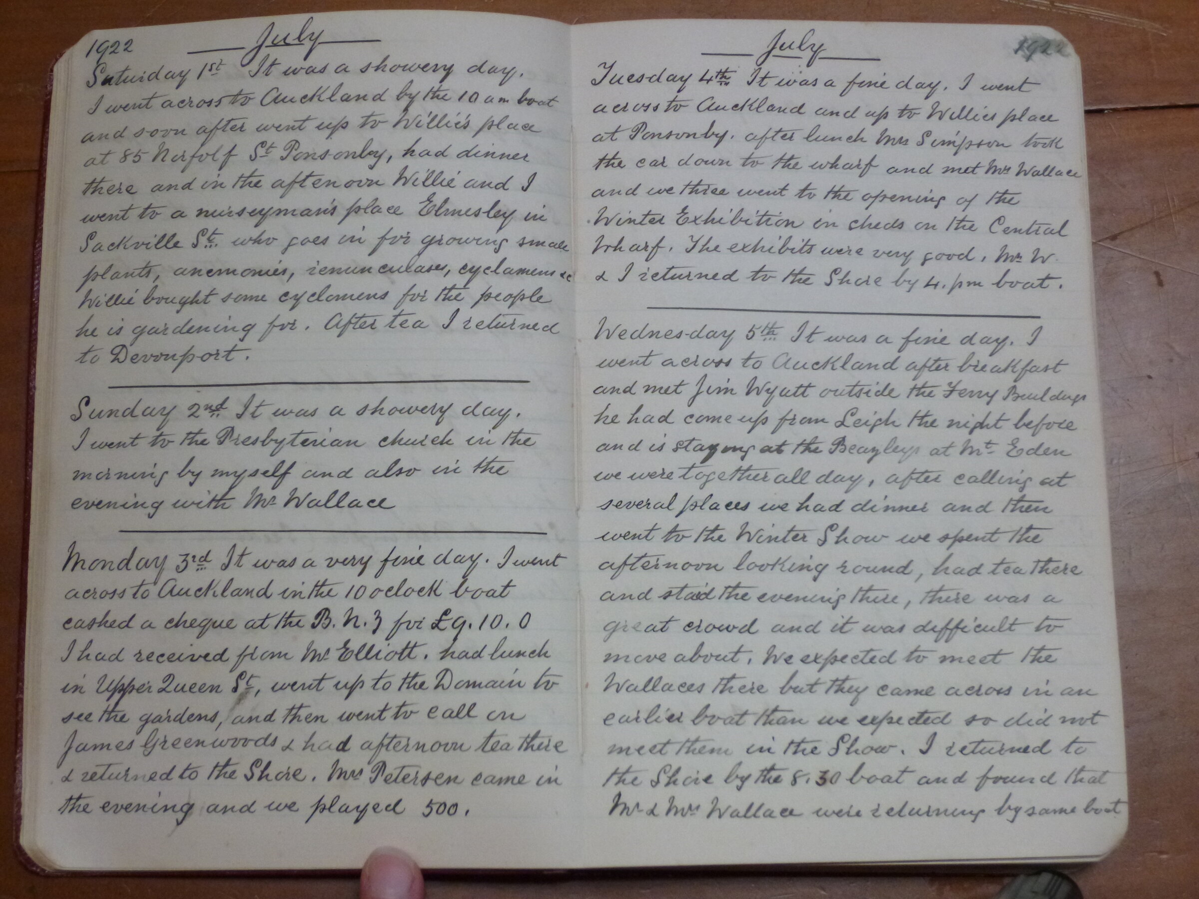 Original CS Clarke diary page