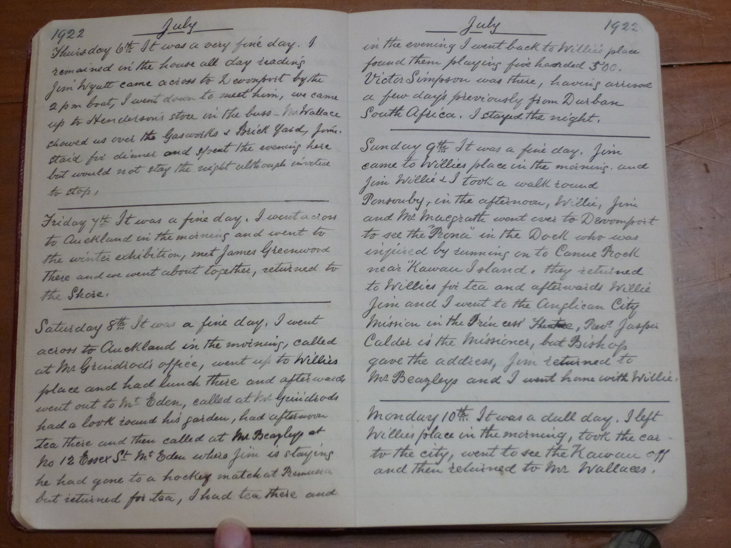 Original CS Clarke diary page