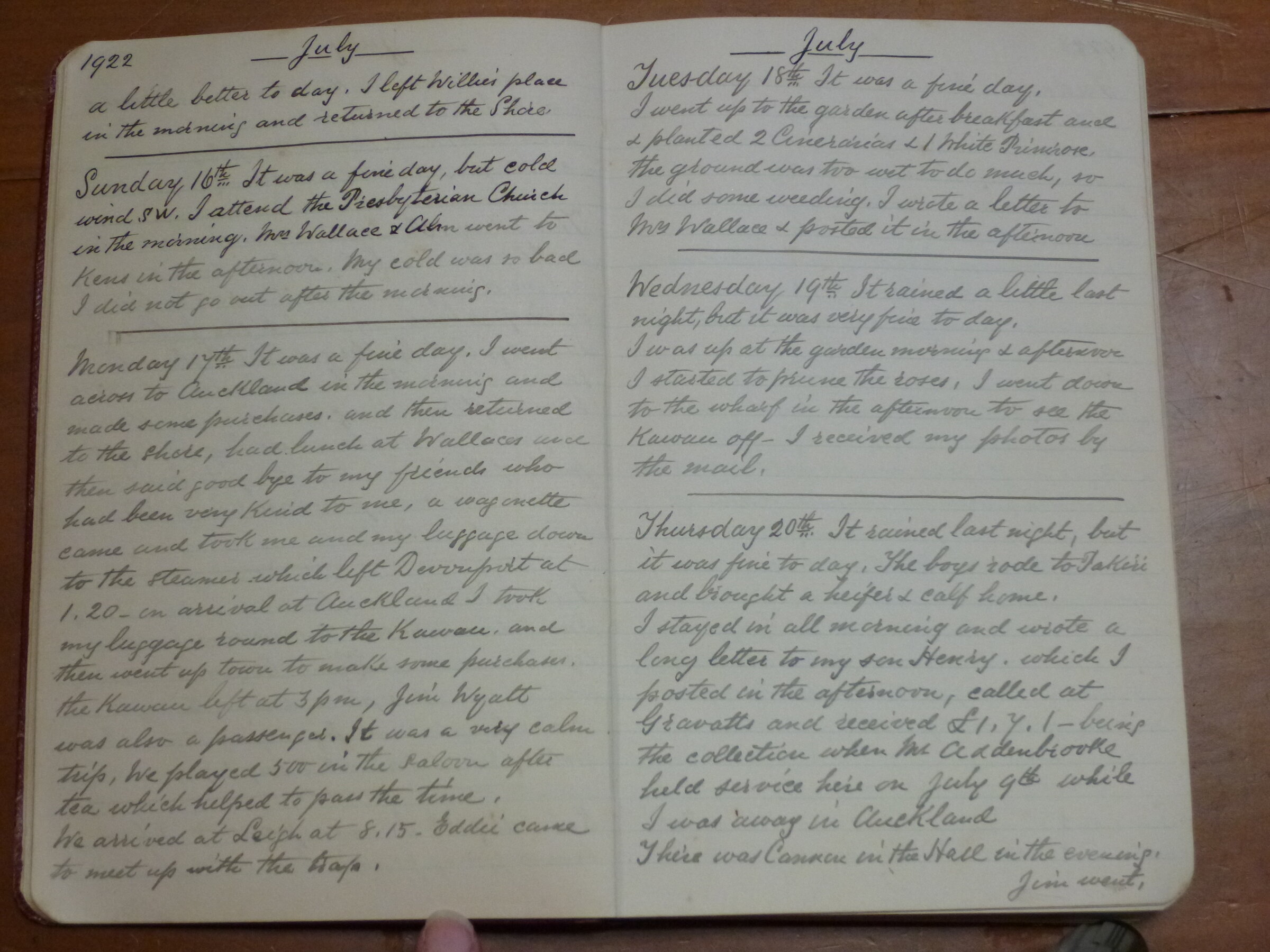 Original CS Clarke diary page