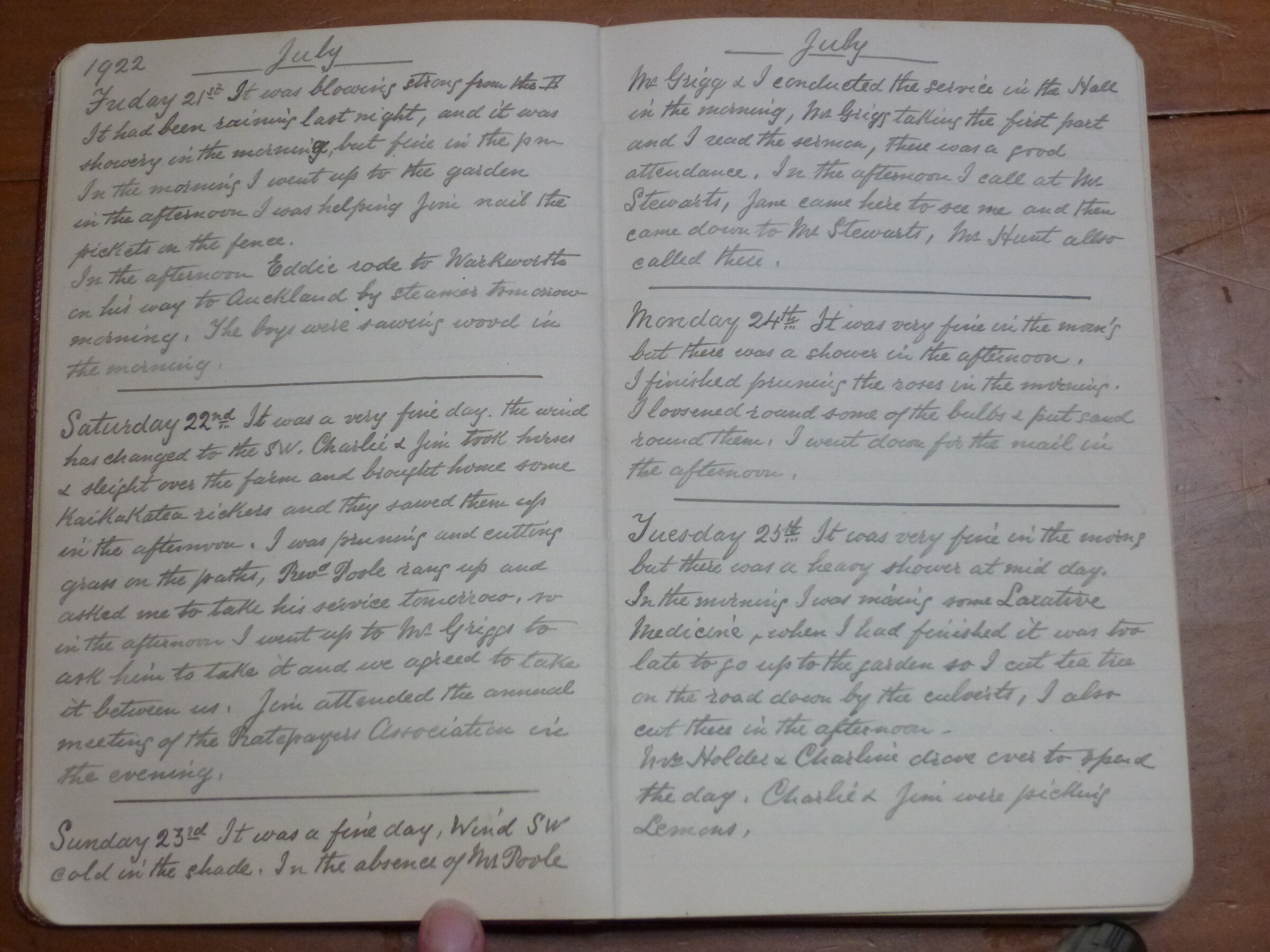Original CS Clarke diary page