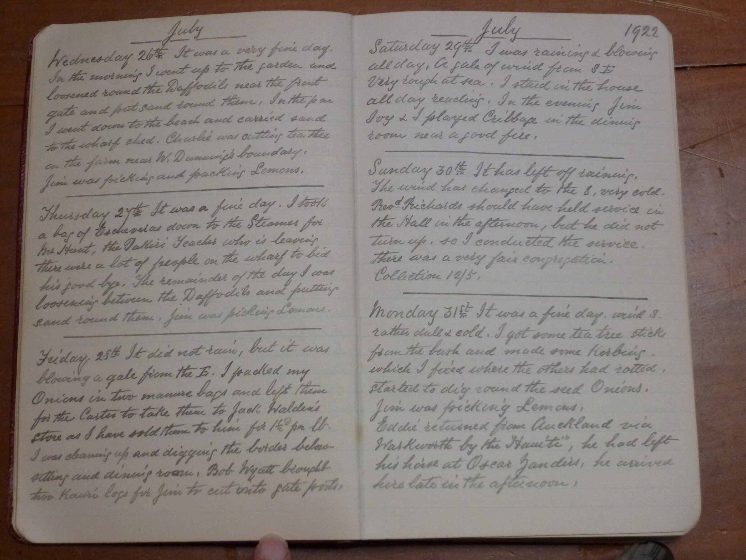 Original CS Clarke diary page