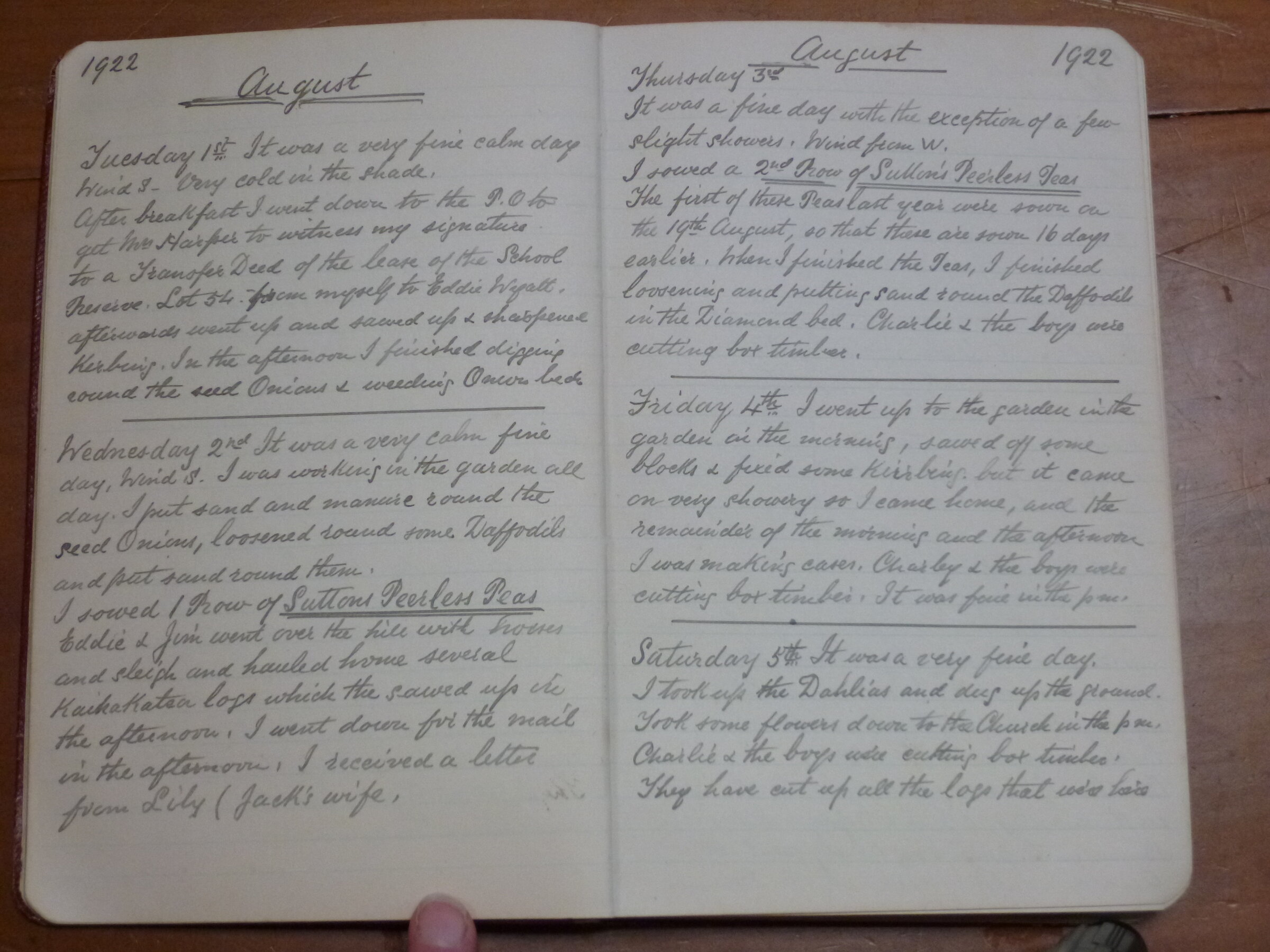 Original CS Clarke diary page