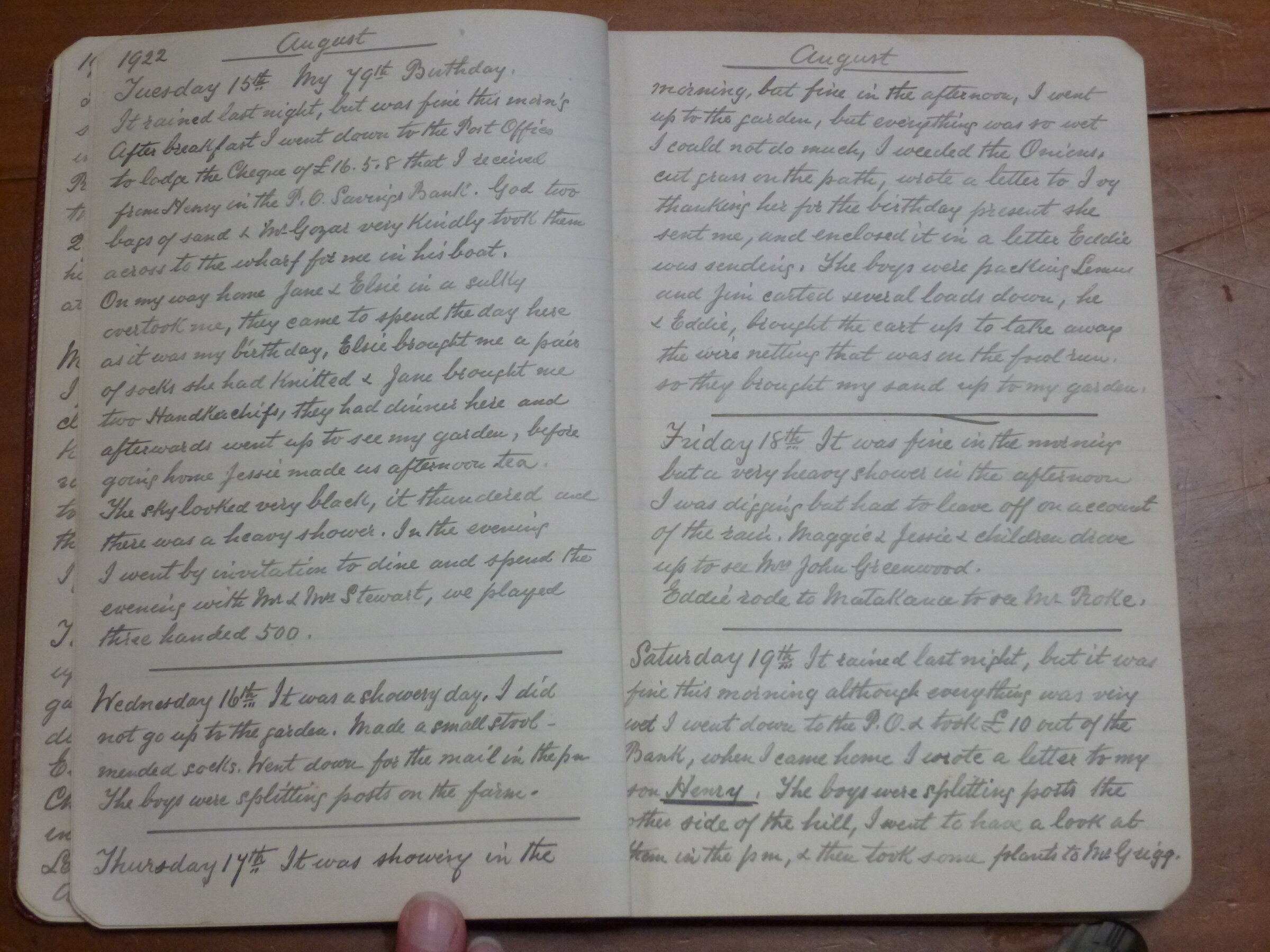 Original CS Clarke diary page