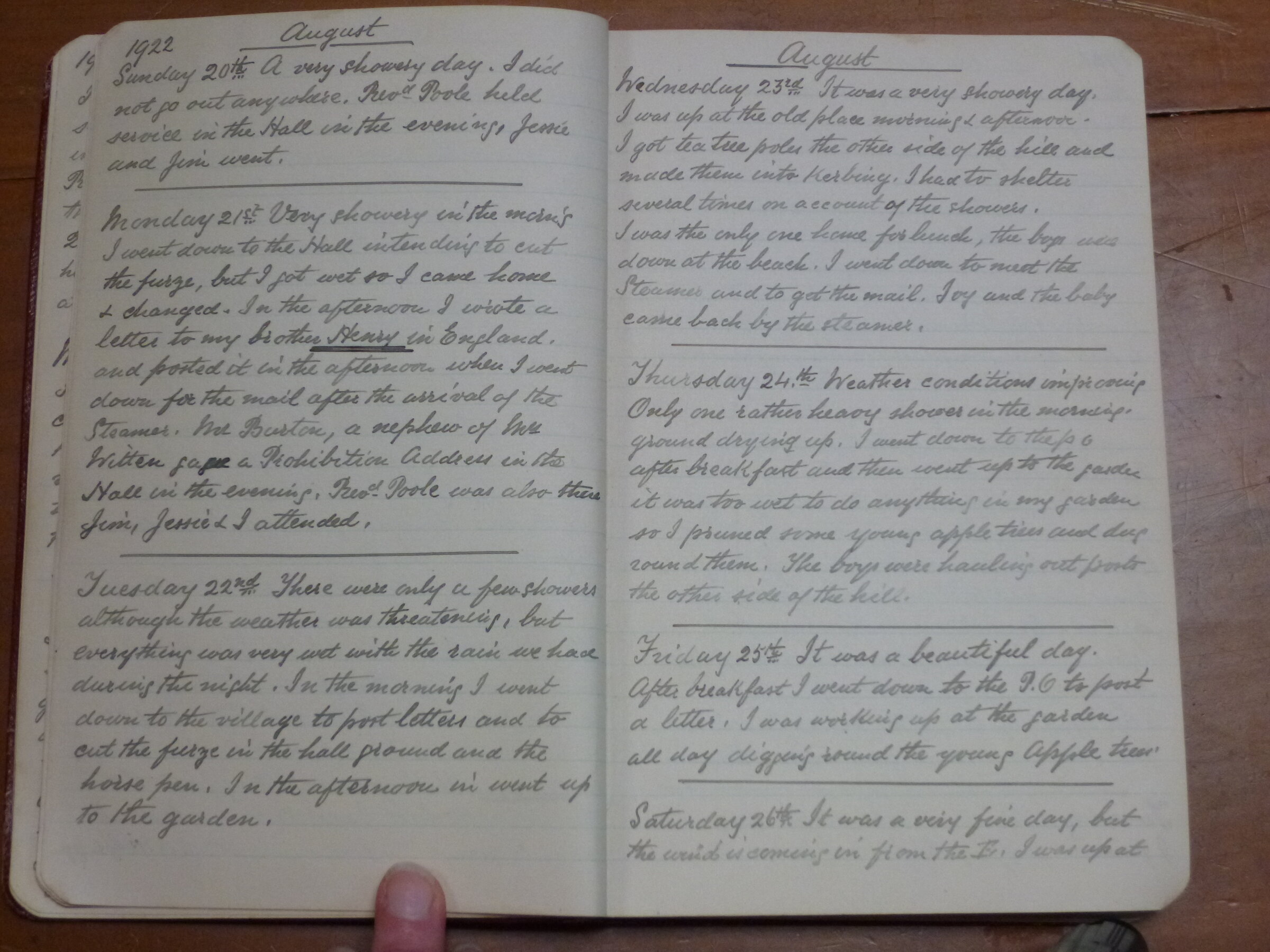 Original CS Clarke diary page
