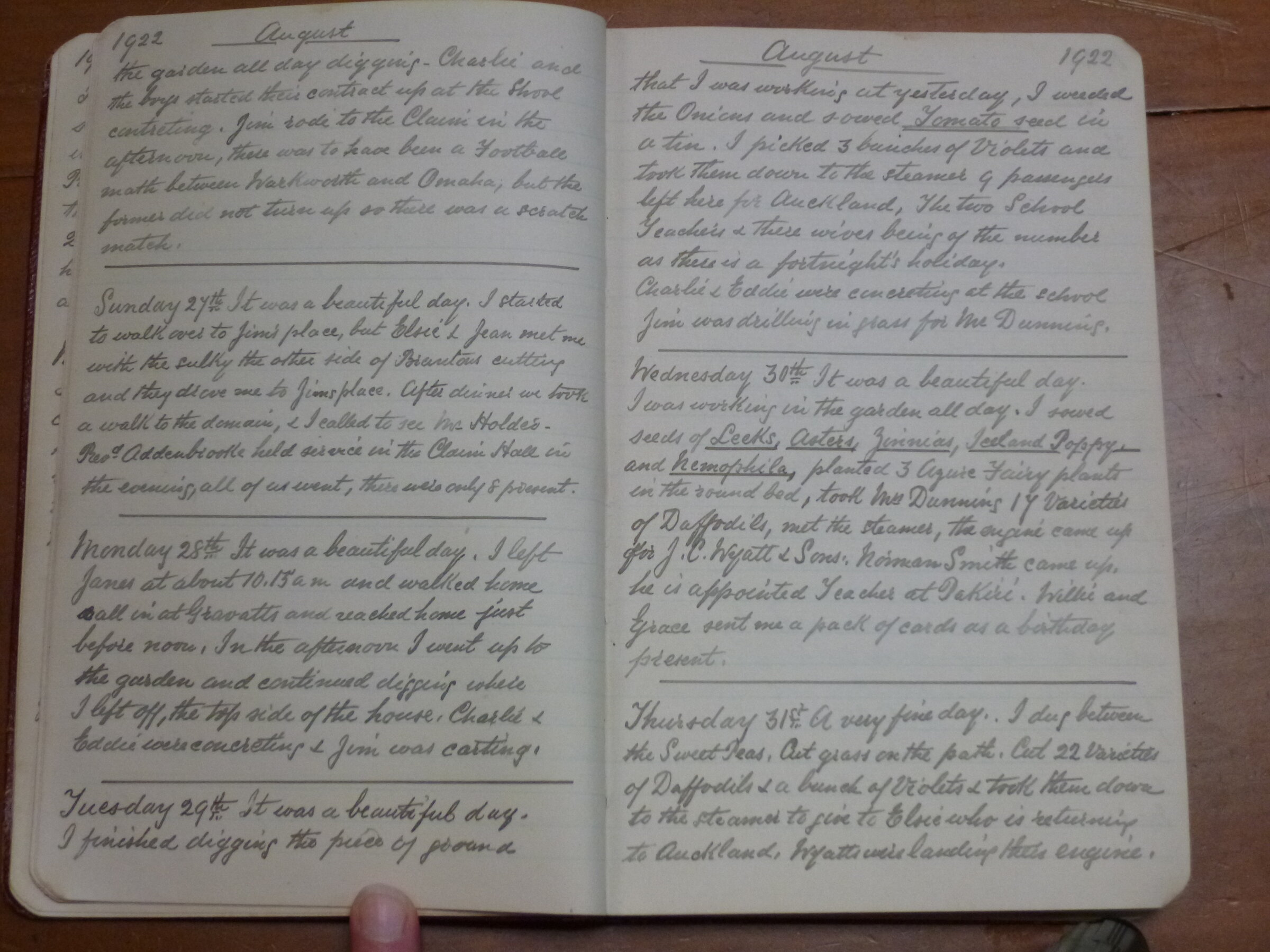 Original CS Clarke diary page