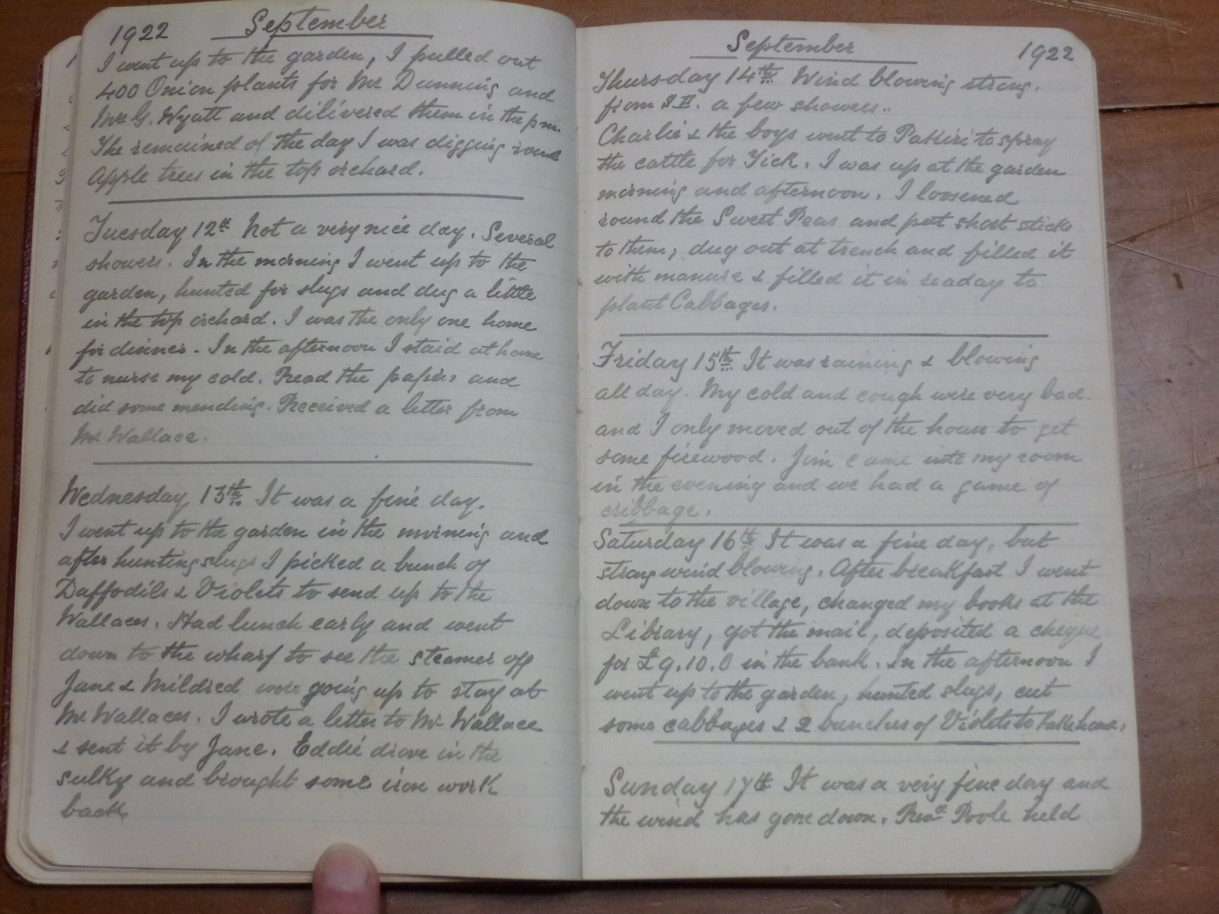 Original CS Clarke diary page