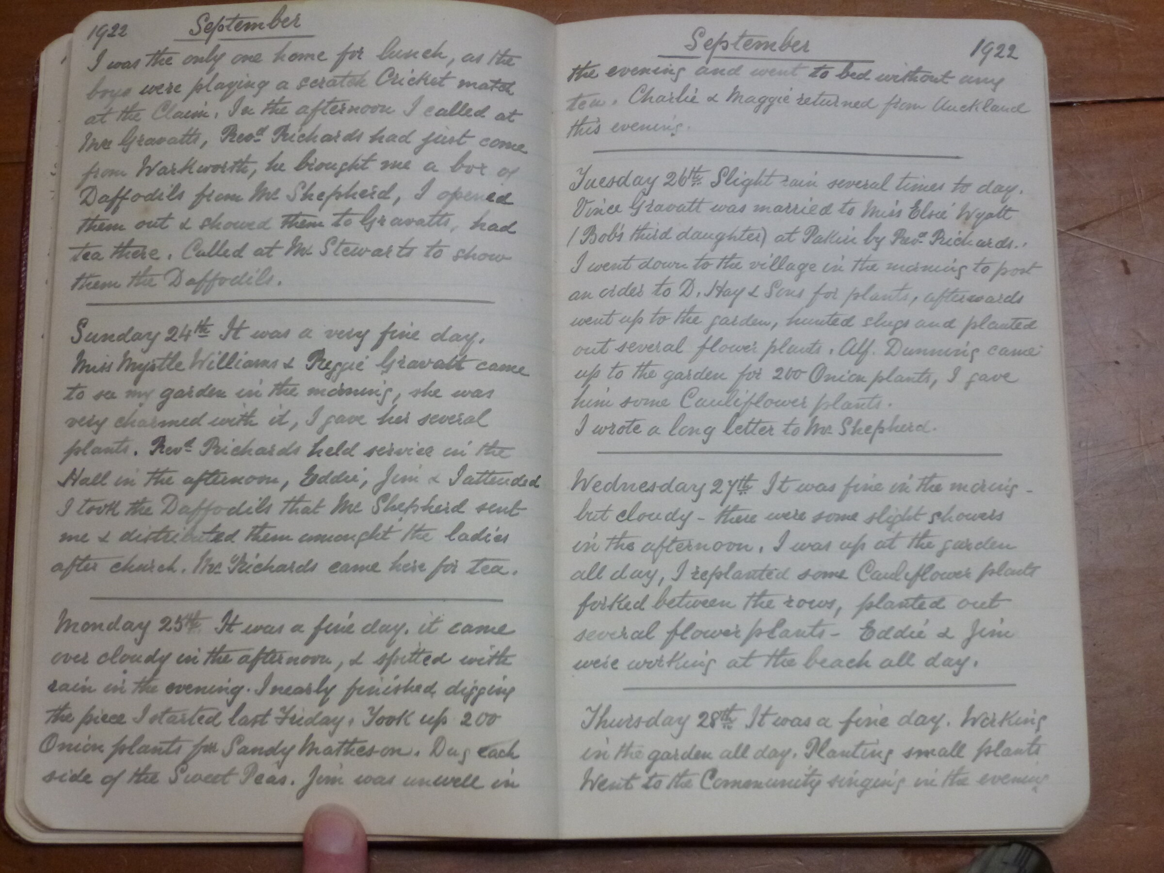 Original CS Clarke diary page