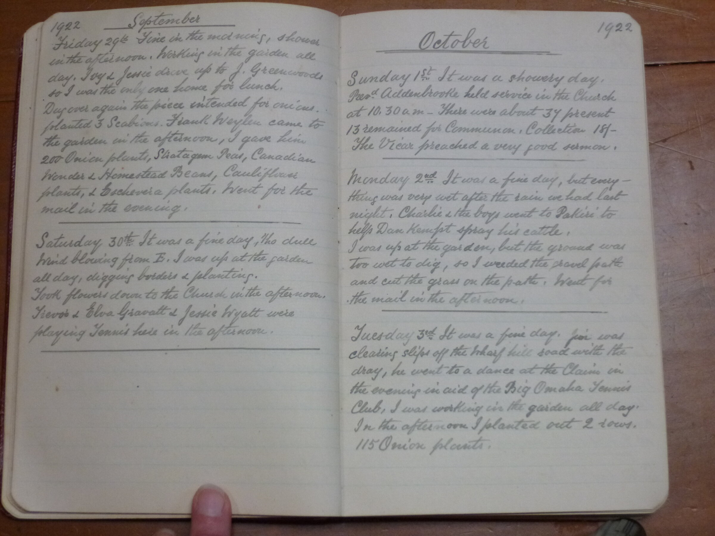 Original CS Clarke diary page