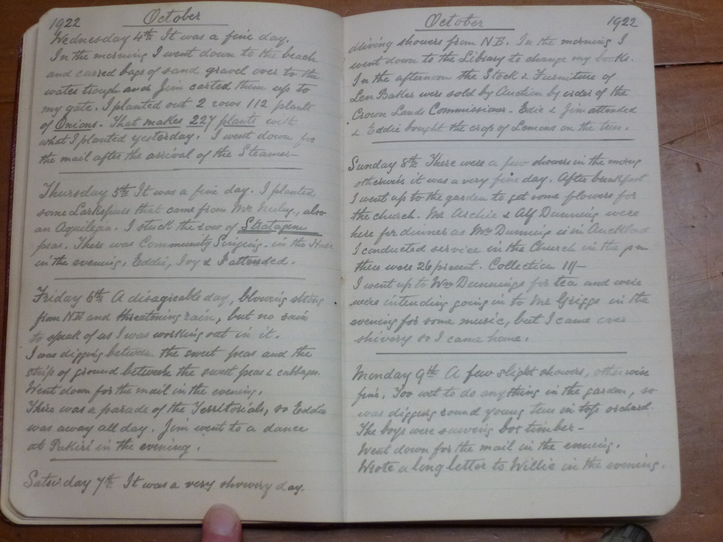Original CS Clarke diary page