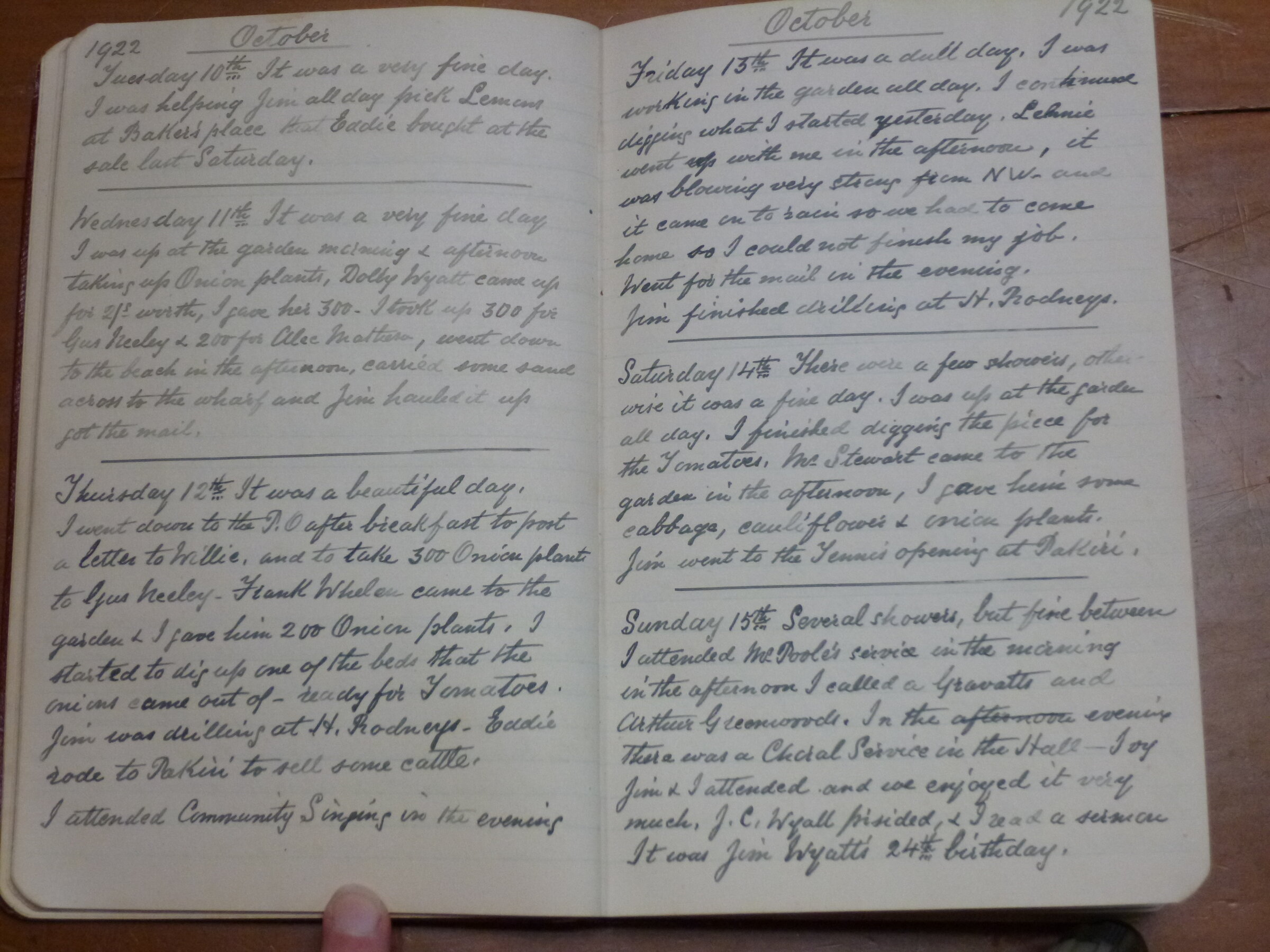 Original CS Clarke diary page