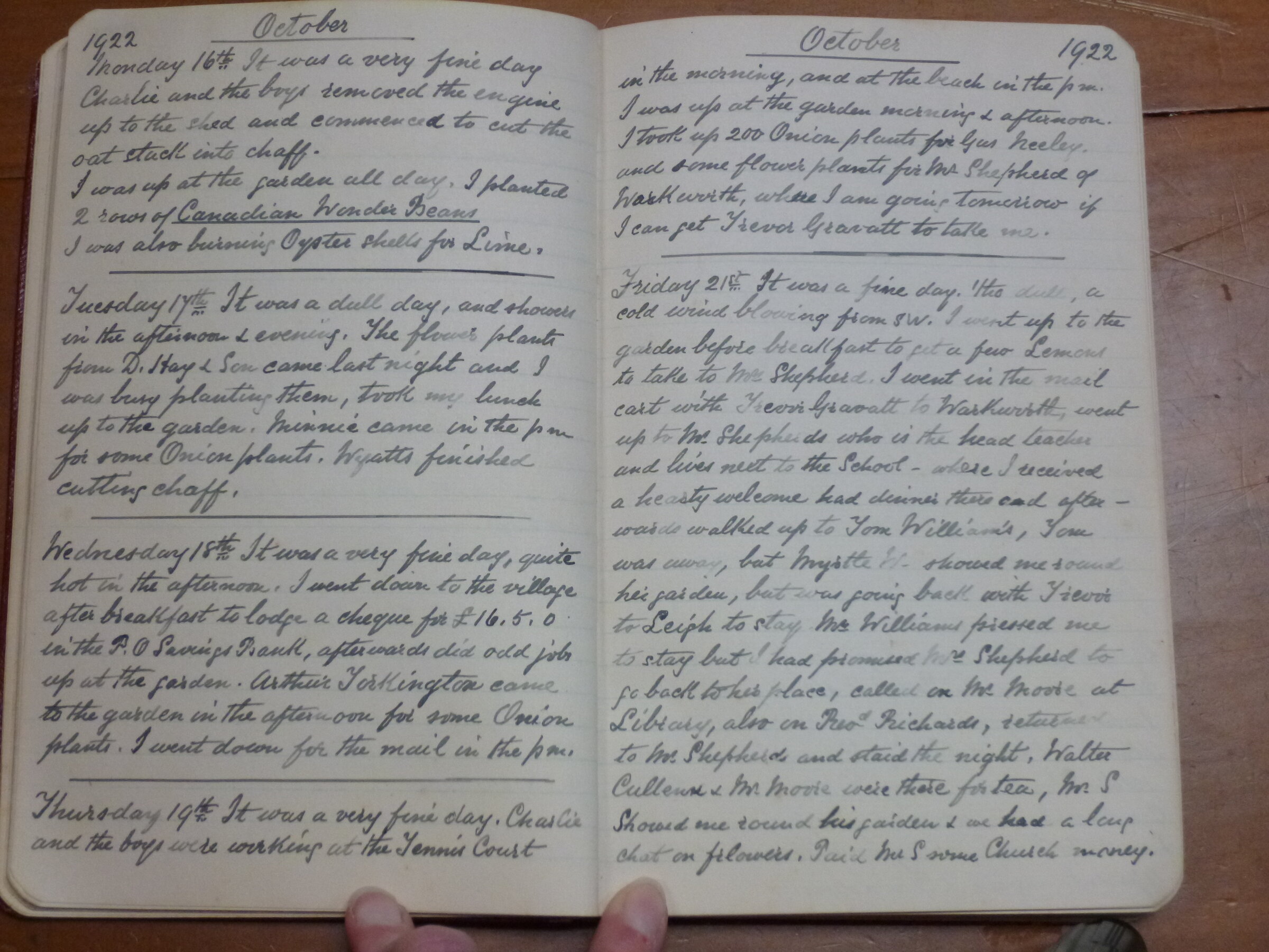 Original CS Clarke diary page