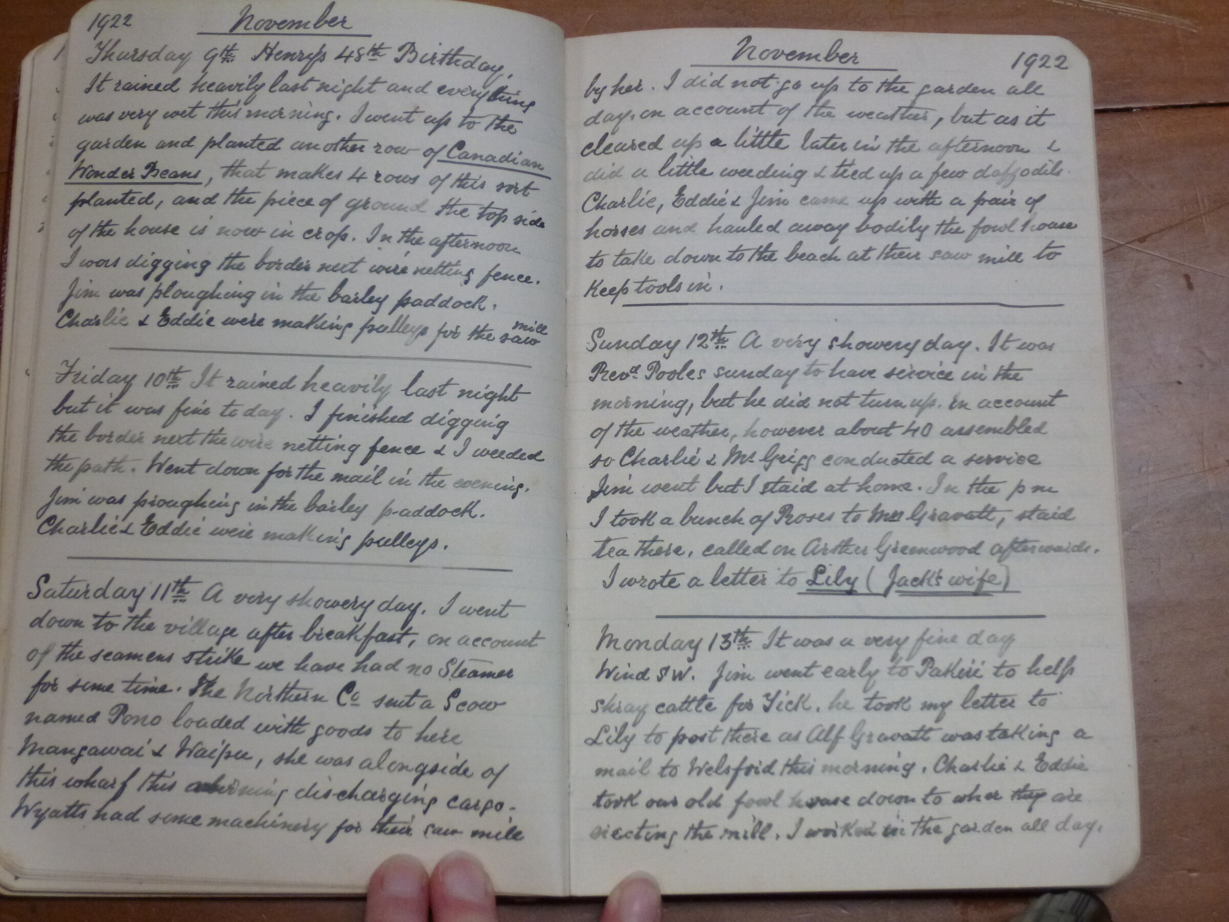 Original CS Clarke diary page