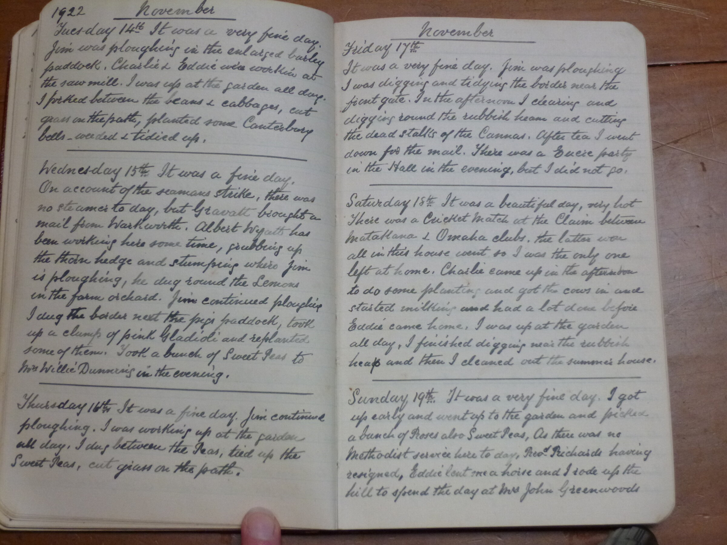 Original CS Clarke diary page