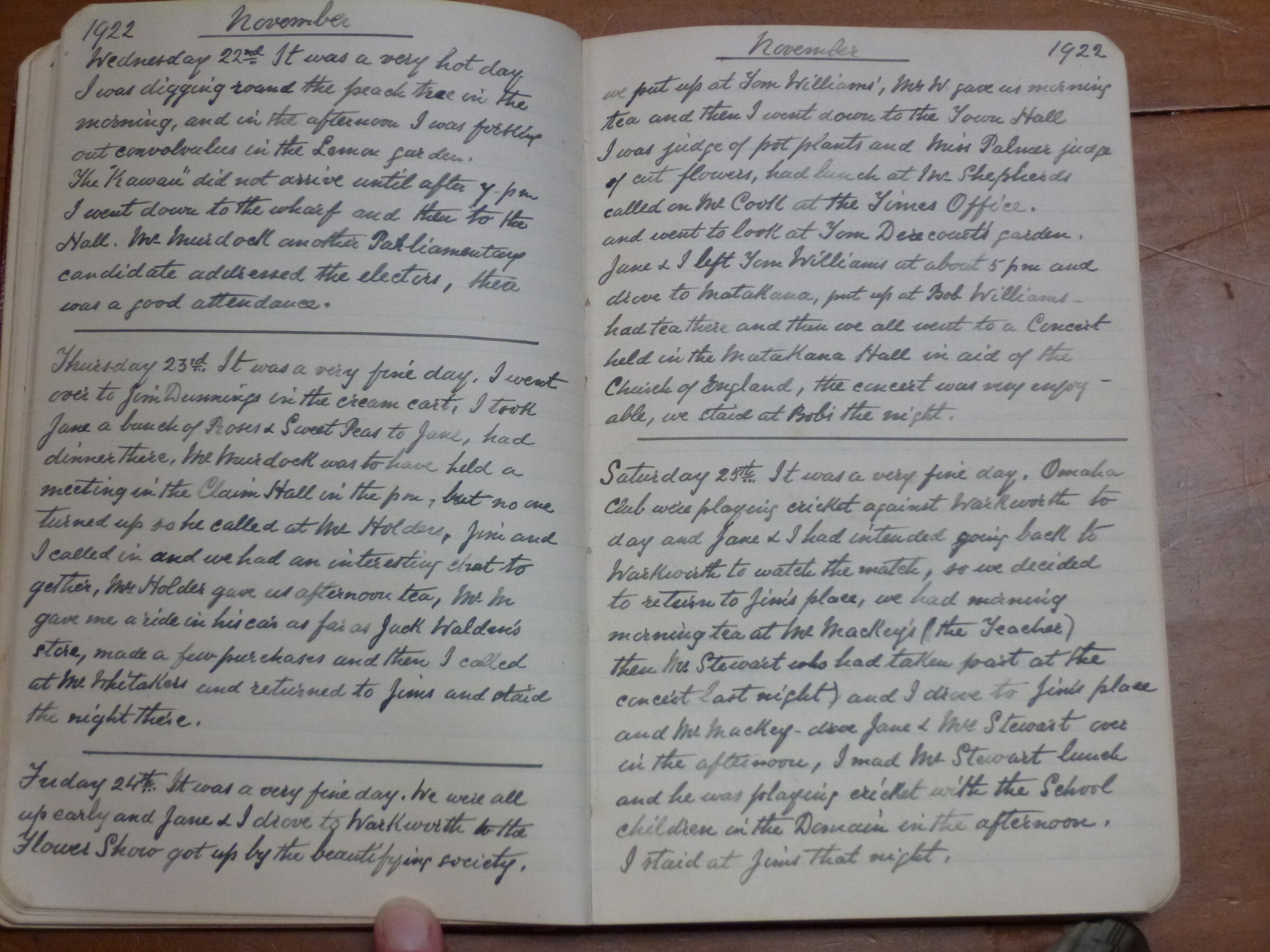 Original CS Clarke diary page