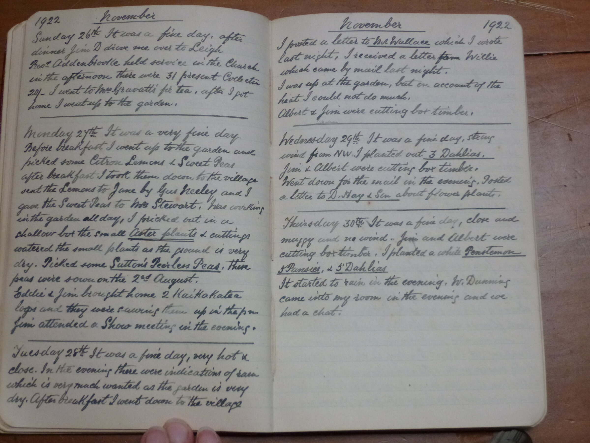 Original CS Clarke diary page
